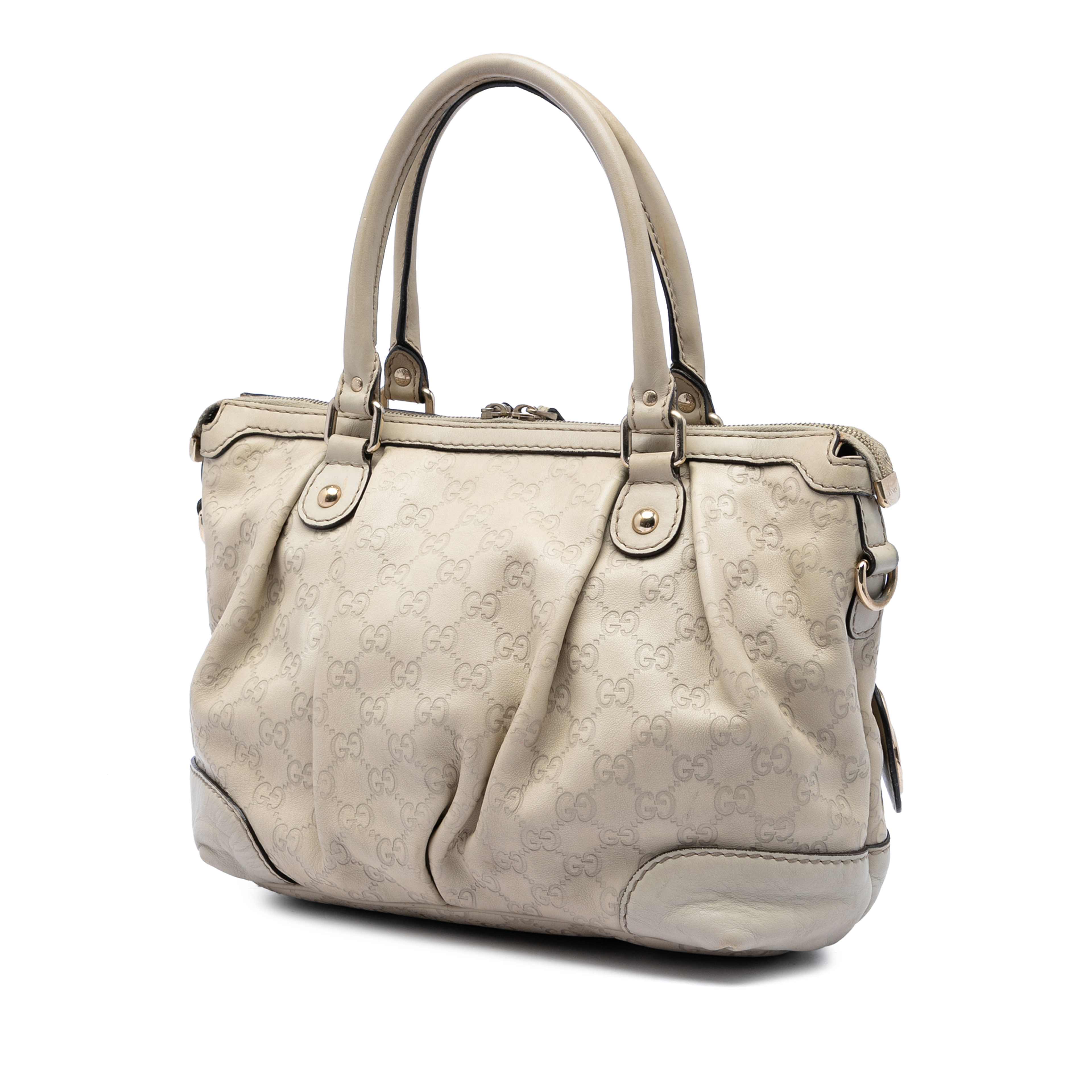 Gucci Guccissima Sukey Satchel, från Luxclusif, i färgen brun. Klicka för att öppna bilden i stort format