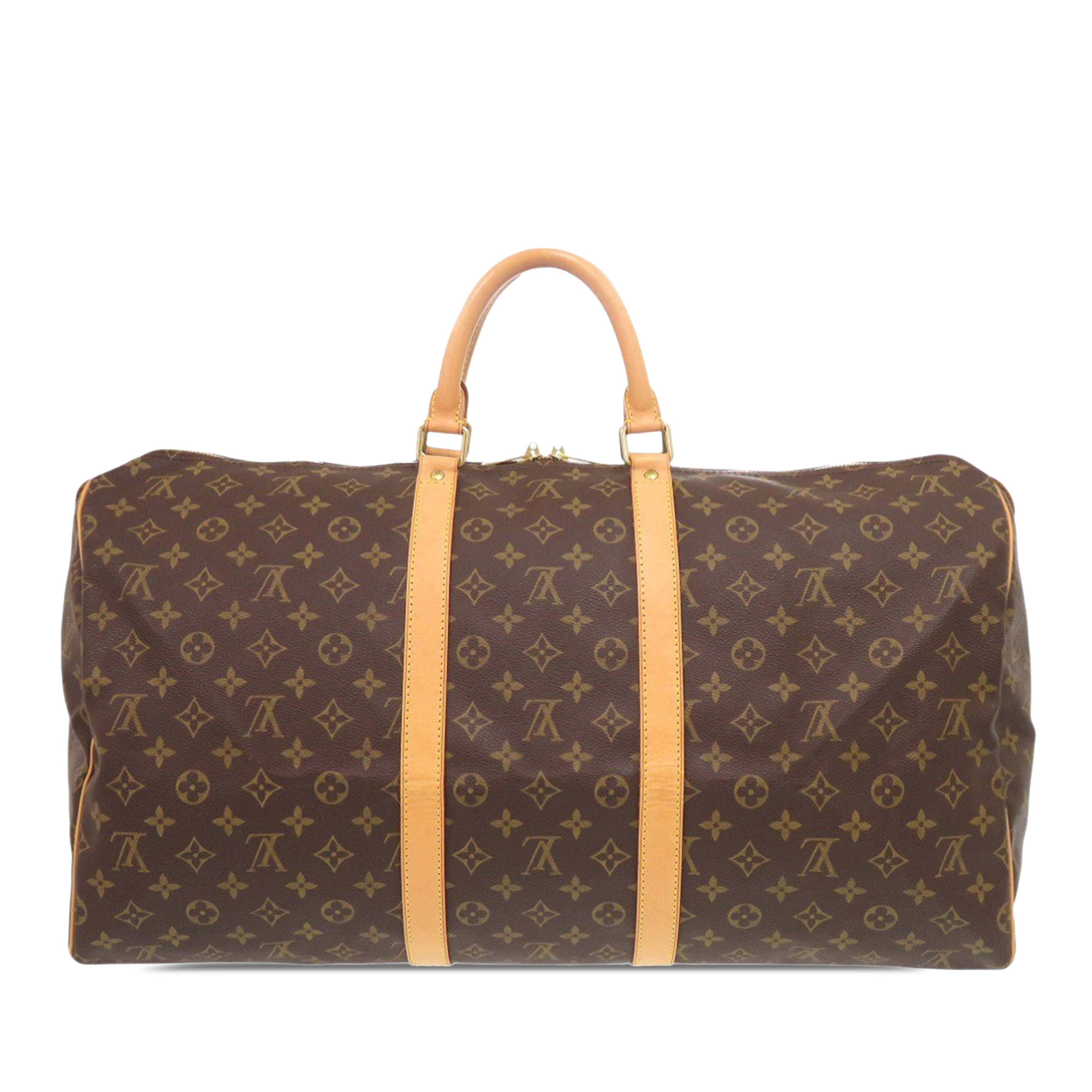 Louis Vuitton Monogram Keepall 55, från Luxclusif, i färgen brun. Klicka för att öppna bilden i stort format