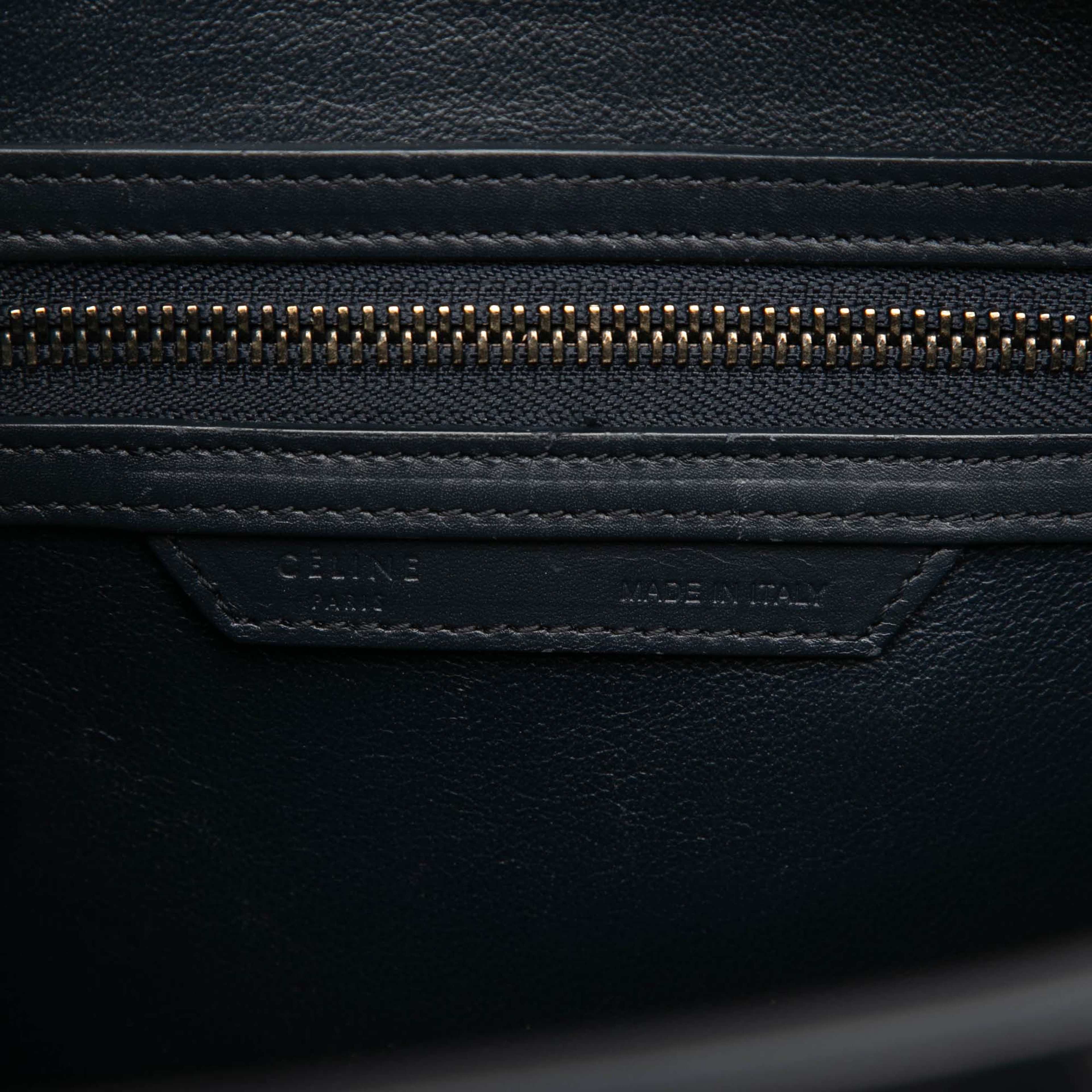 Celine Micro Tricolor Leather Luggage Tote, från Luxclusif, i färgen orange. Klicka för att öppna bilden i stort format