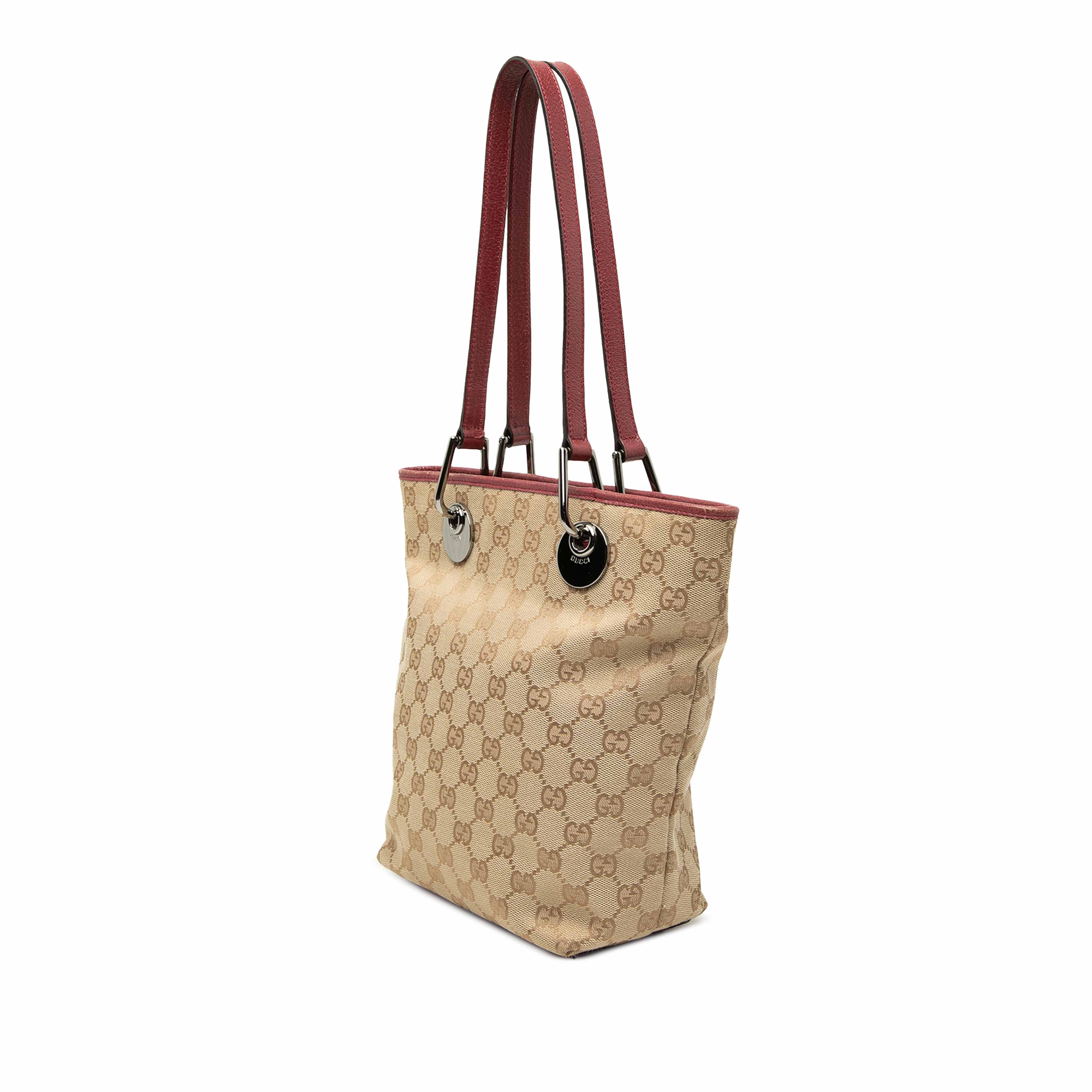 Gucci Gg Canvas Eclipse Tote, från Luxclusif, i färgen beige. Klicka för att öppna bilden i stort format