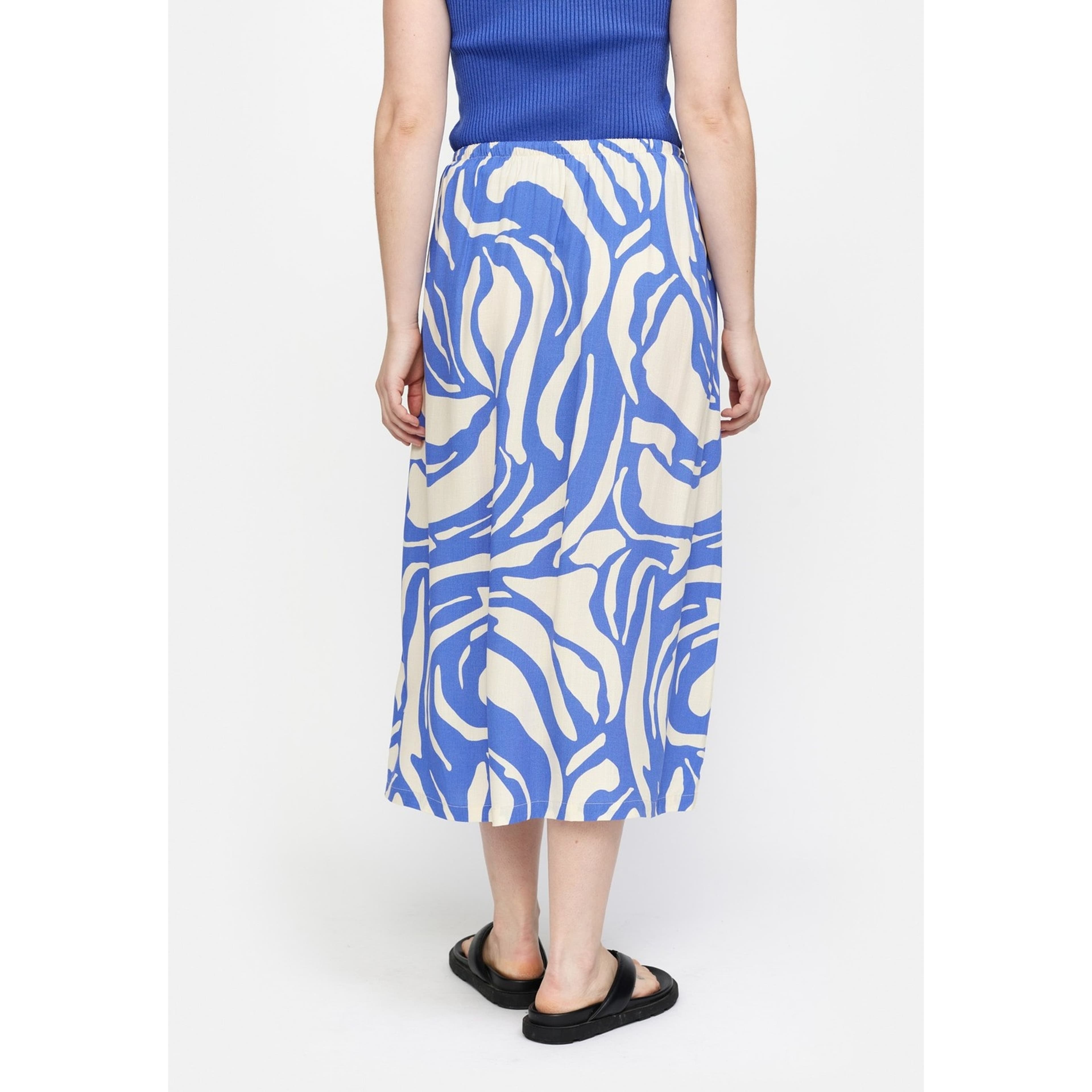 Srmio Midi Skirt - Two Tone Amparo Blue Print