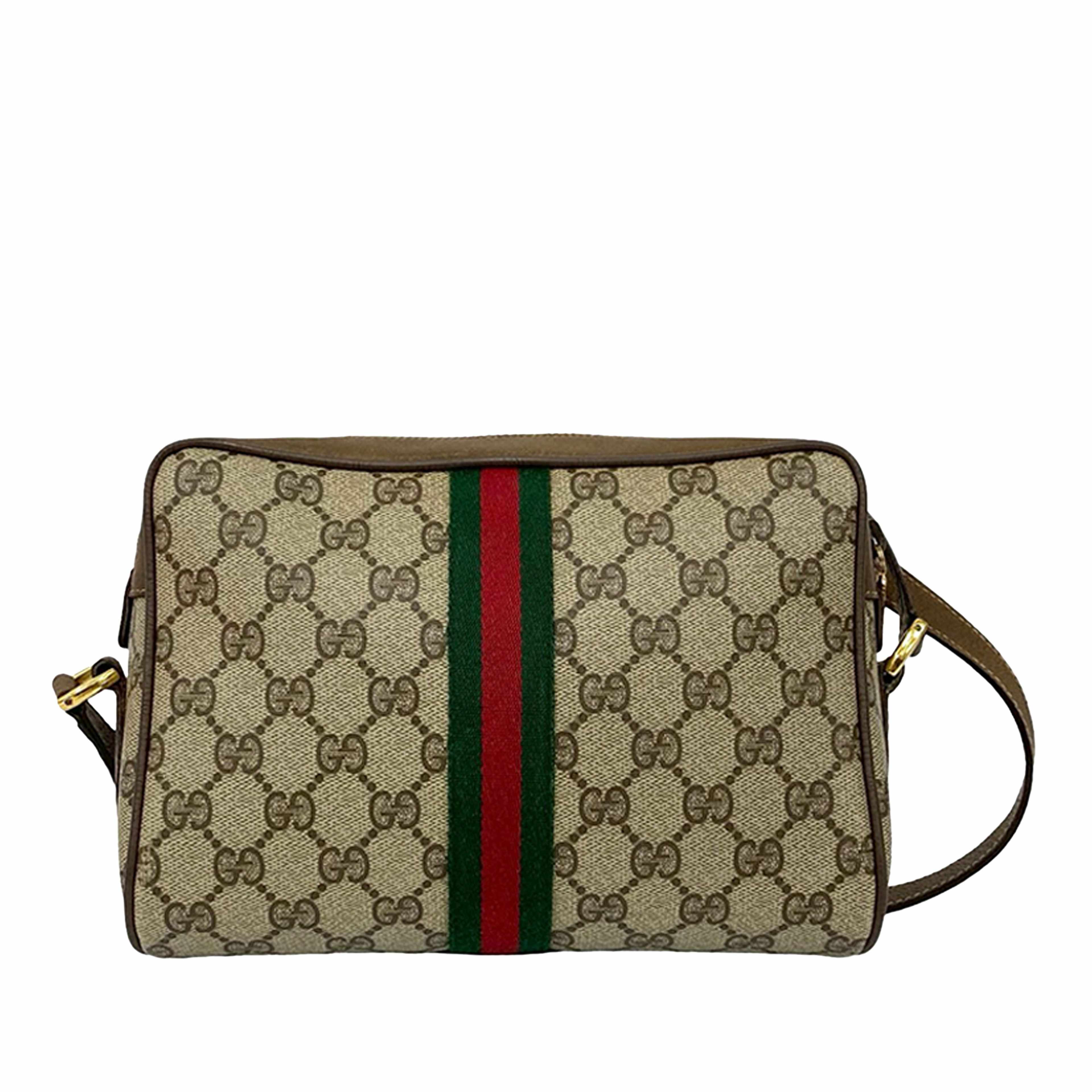 Gucci Gg Supreme Web Crossbody, från Luxclusif, i färgen beige. Klicka för att öppna bilden i stort format