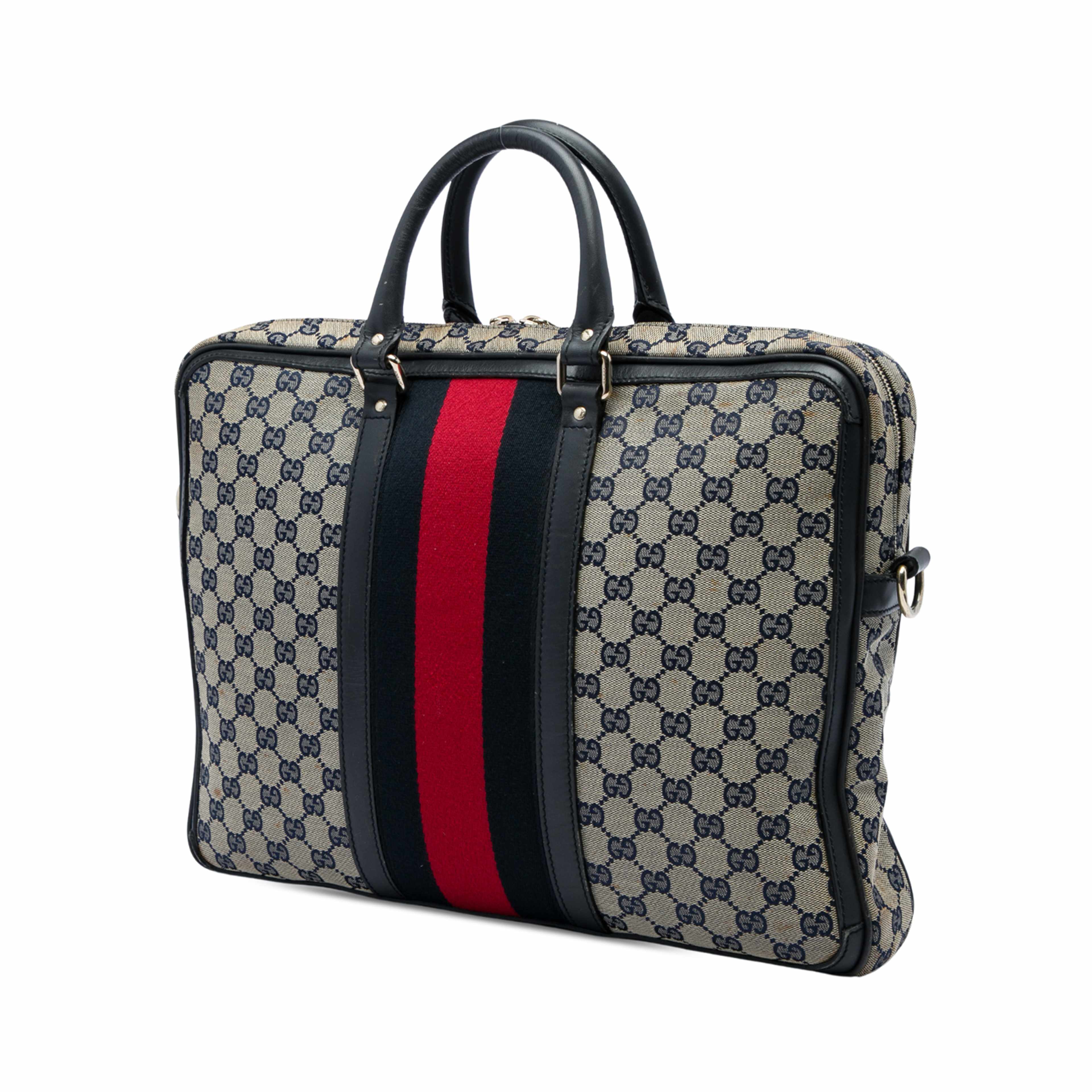 Gucci Gg Canvas Web Briefcase, från Luxclusif, i färgen beige. Klicka för att öppna bilden i stort format