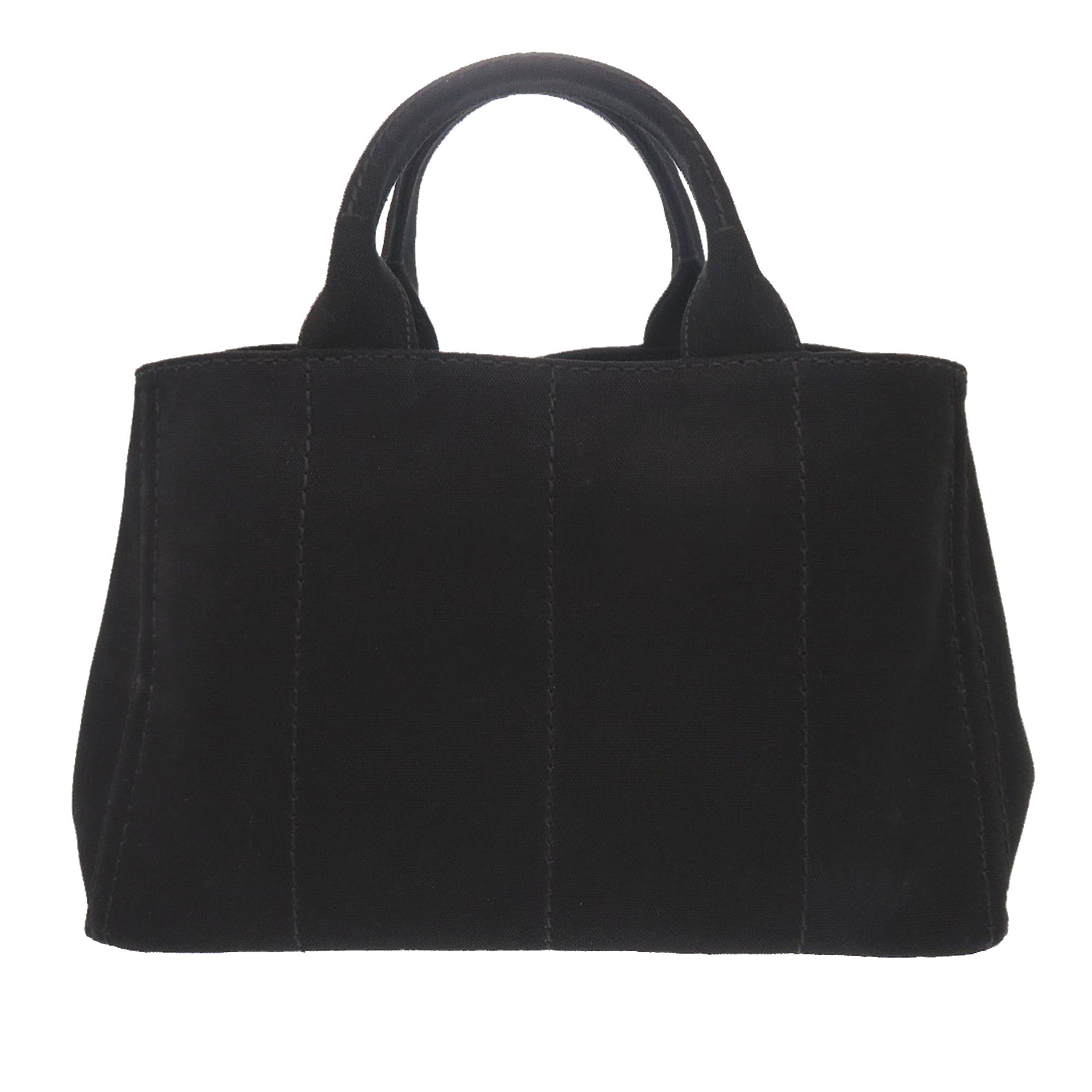 Prada Canvas Canapa Logo Satchel, från Luxclusif, i färgen svart. Klicka för att öppna bilden i stort format
