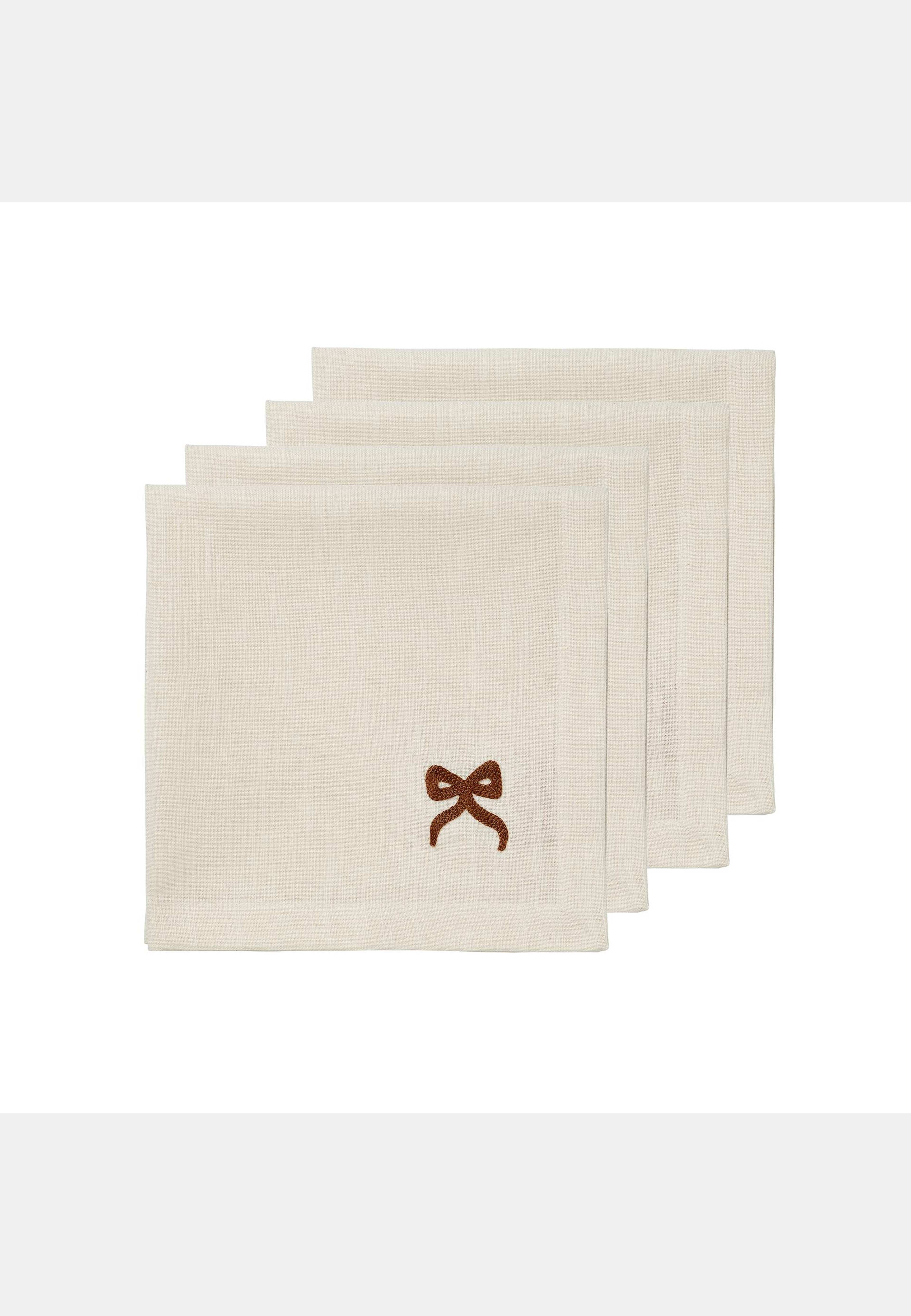 Bow Servett 4 Pack - 45x45 Cm, från Pick A Poppy, i färgen brown. Klicka för att öppna bilden i stort format