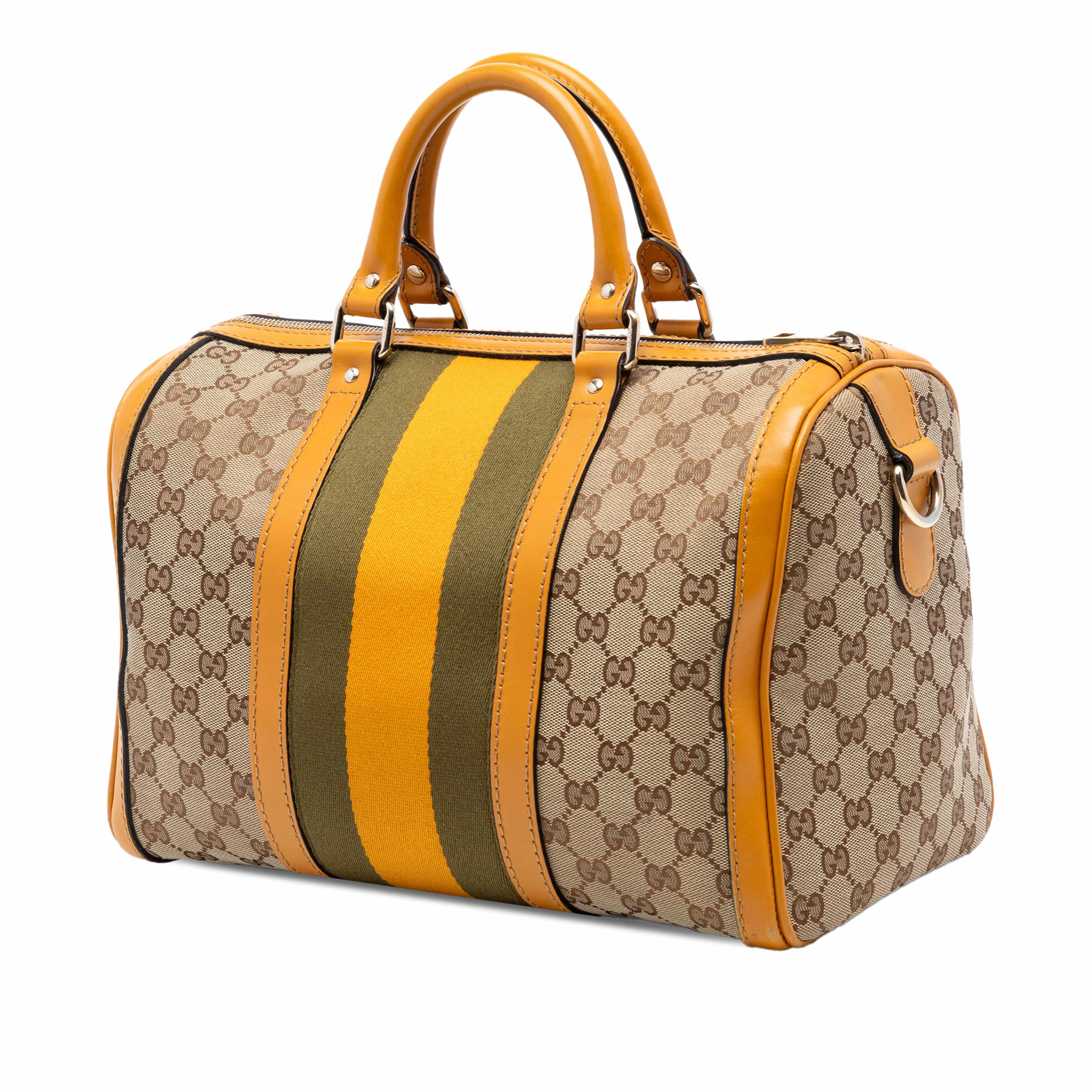 Gucci Medium Gg Canvas Web Joy Boston Bag, från Luxclusif, i färgen beige. Klicka för att öppna bilden i stort format