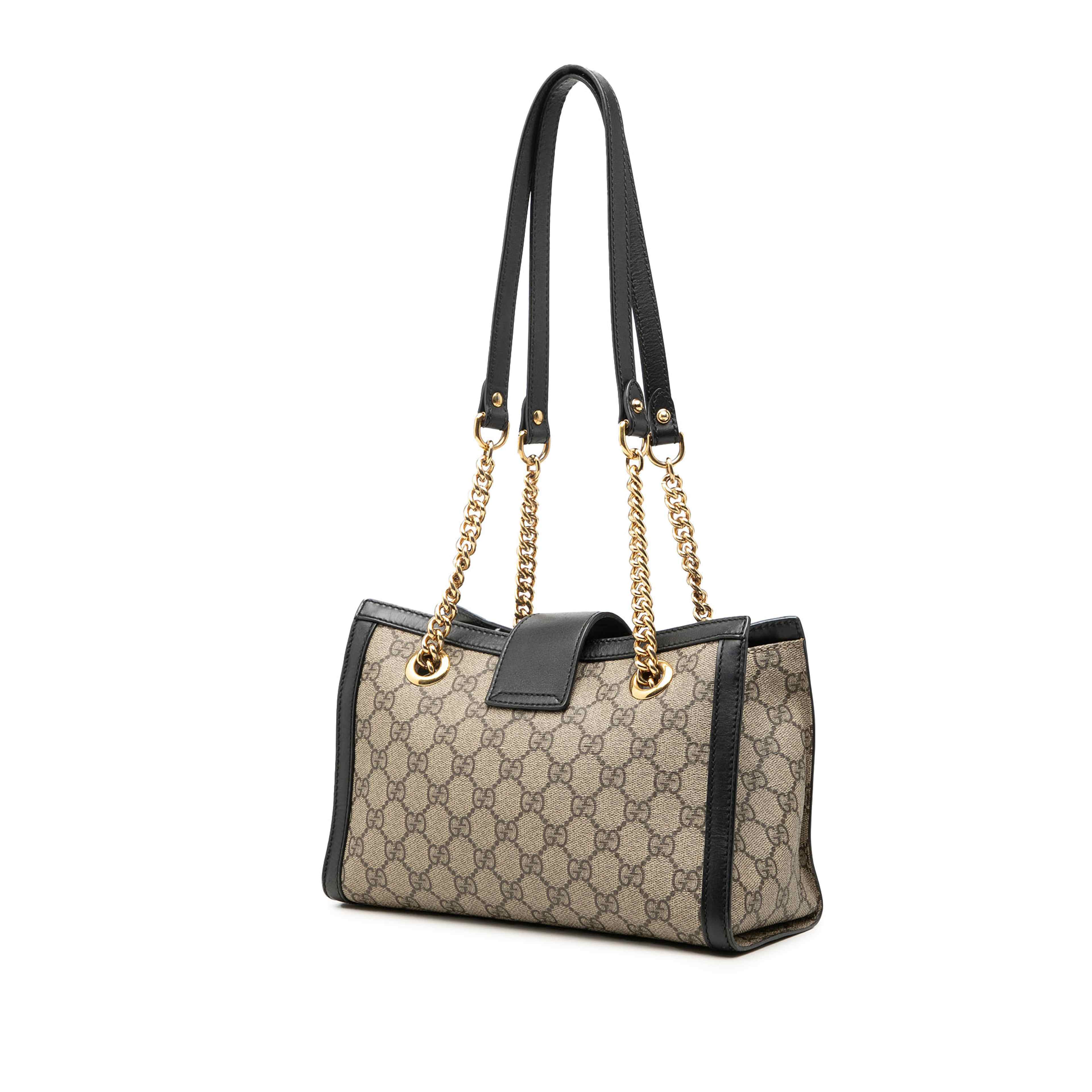 Gucci Small Gg Supreme Padlock Tote, från Luxclusif, i färgen beige. Klicka för att öppna bilden i stort format