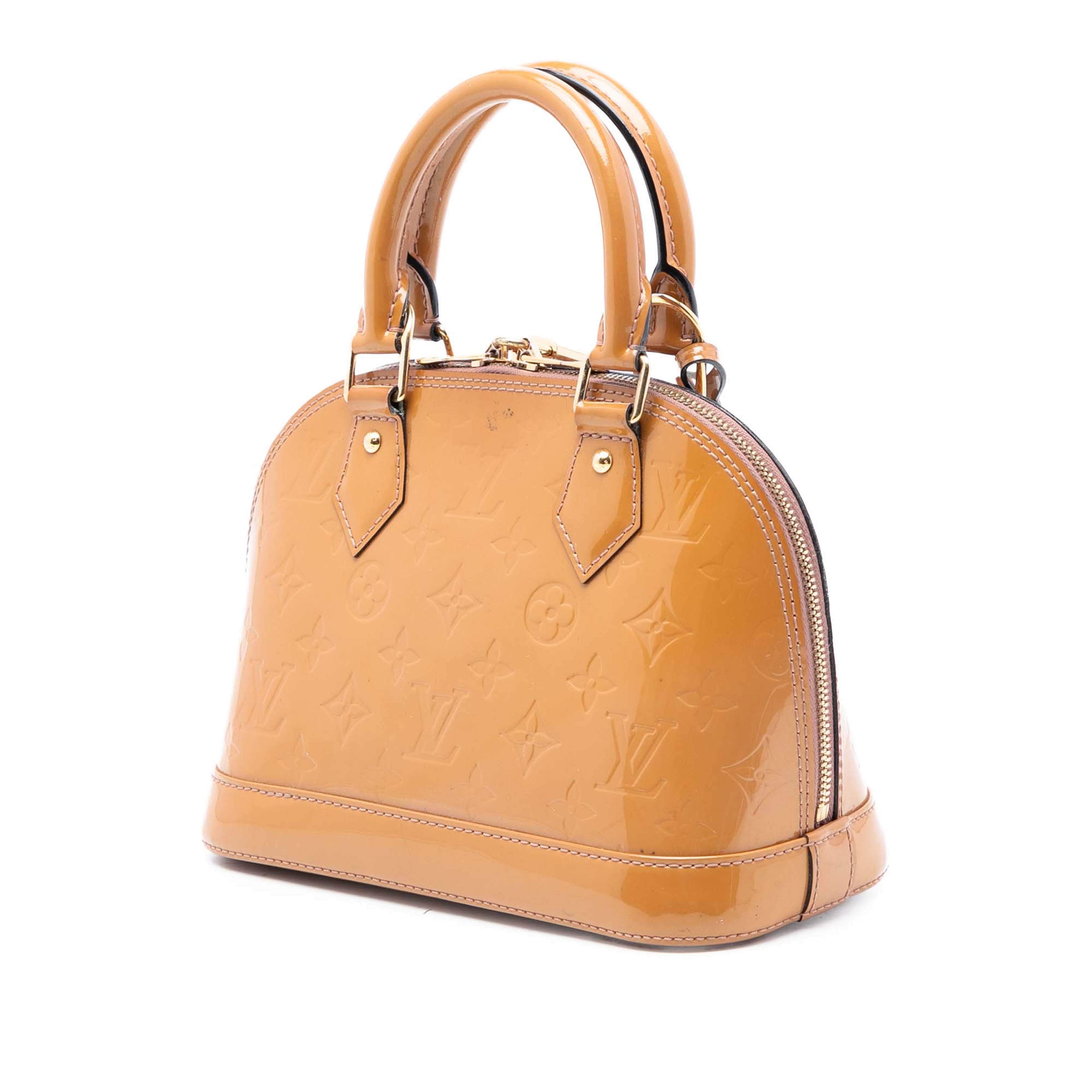 Louis Vuitton Monogram Vernis Alma Bb, från Luxclusif, i färgen brun. Klicka för att öppna bilden i stort format