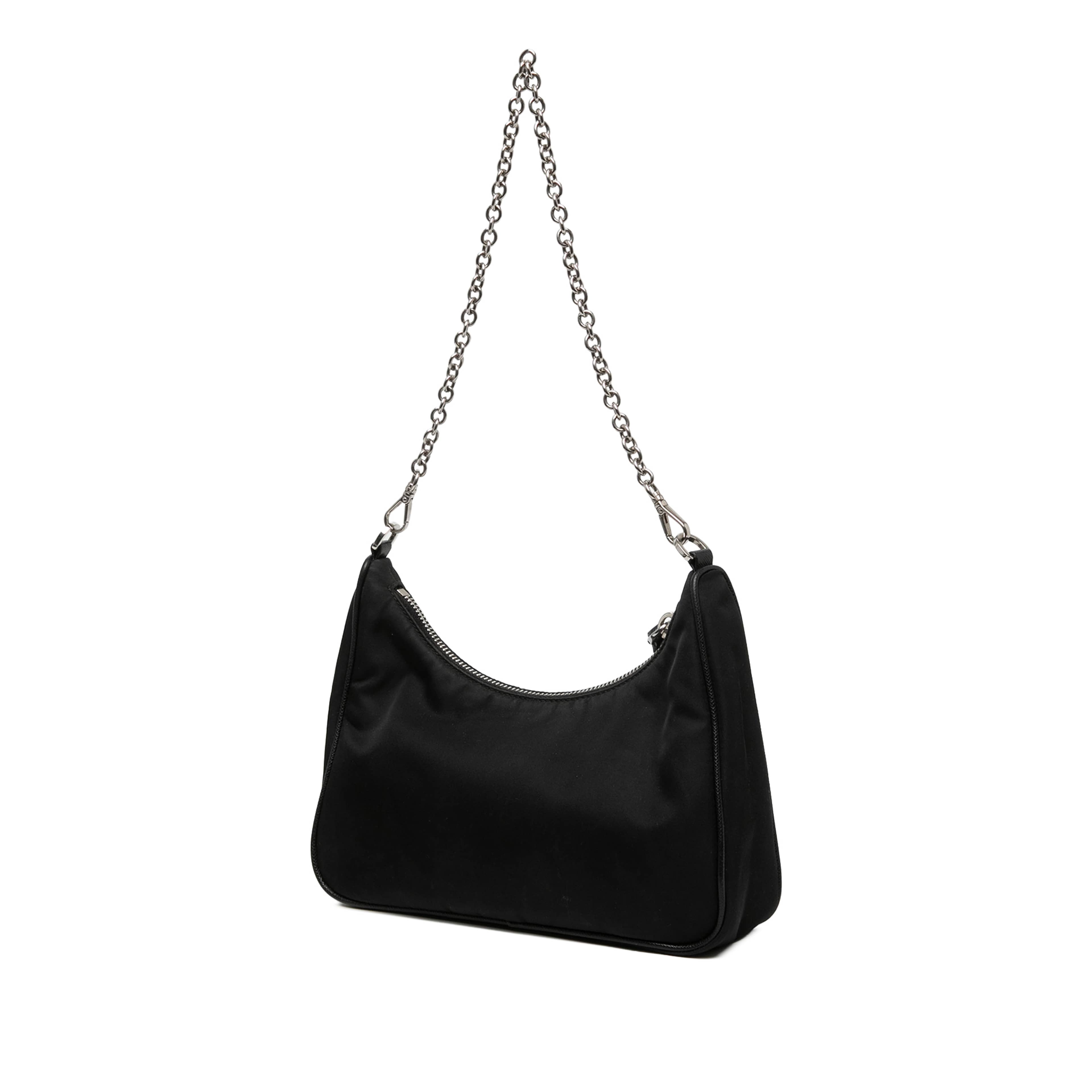 Prada Mini Saffiano Trimmed Tessuto Re Edition 2005 Satchel, från Luxclusif, i färgen svart. Klicka för att öppna bilden i stort format