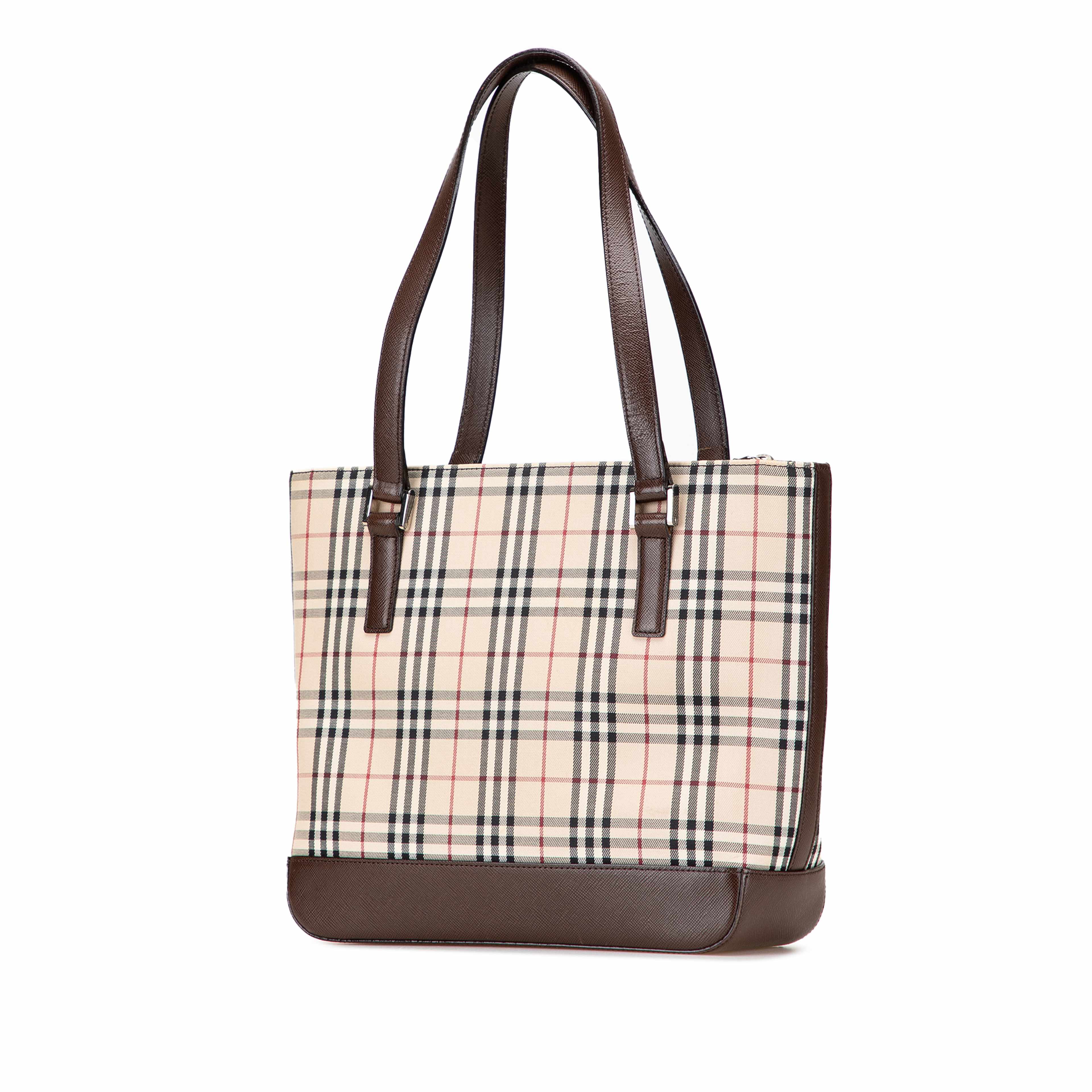Burberry House Check Canvas Tote, från Luxclusif, i färgen beige. Klicka för att öppna bilden i stort format
