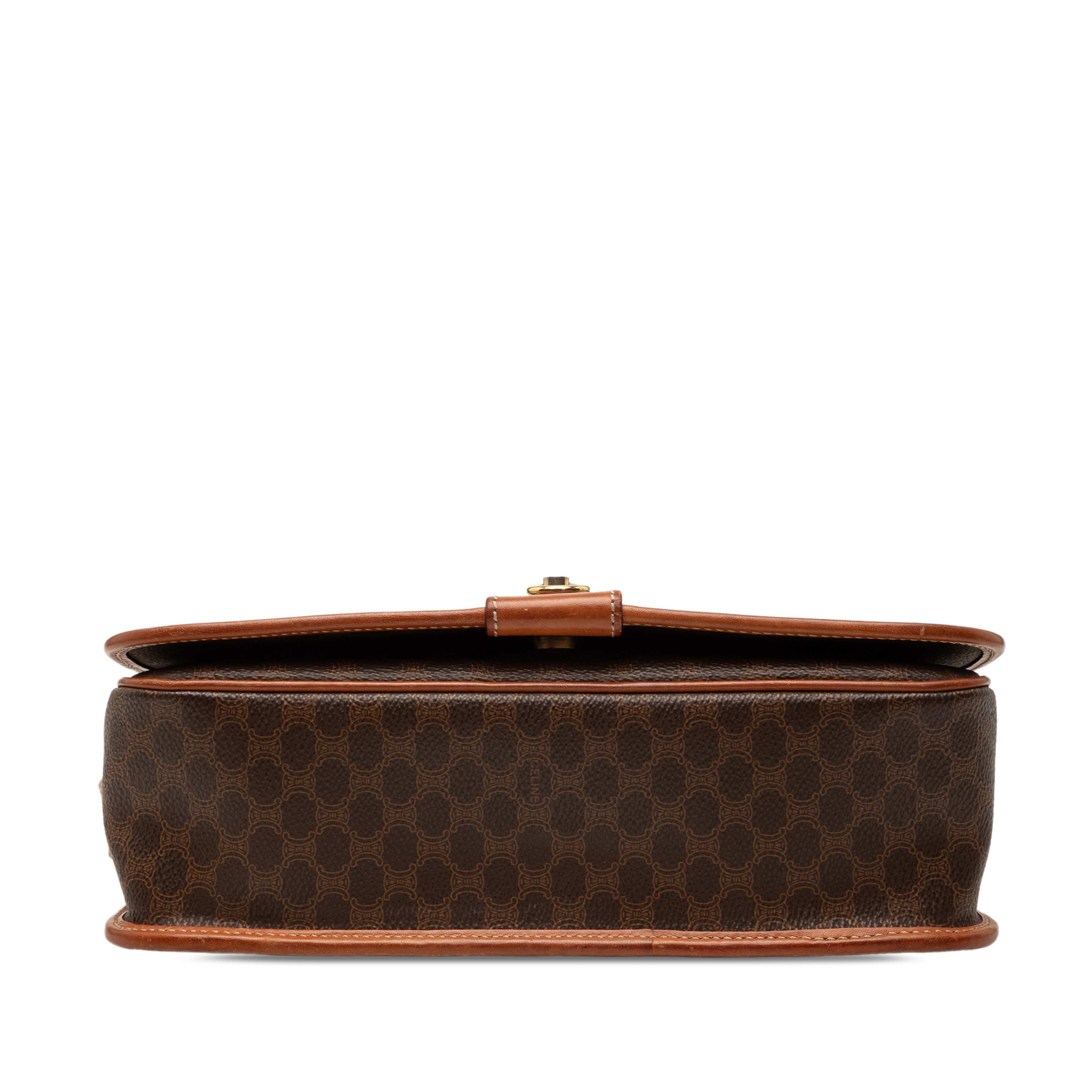 Celine Macadam Coated Canvas Crossbody, från Luxclusif, i färgen brown. Klicka för att öppna bilden i stort format