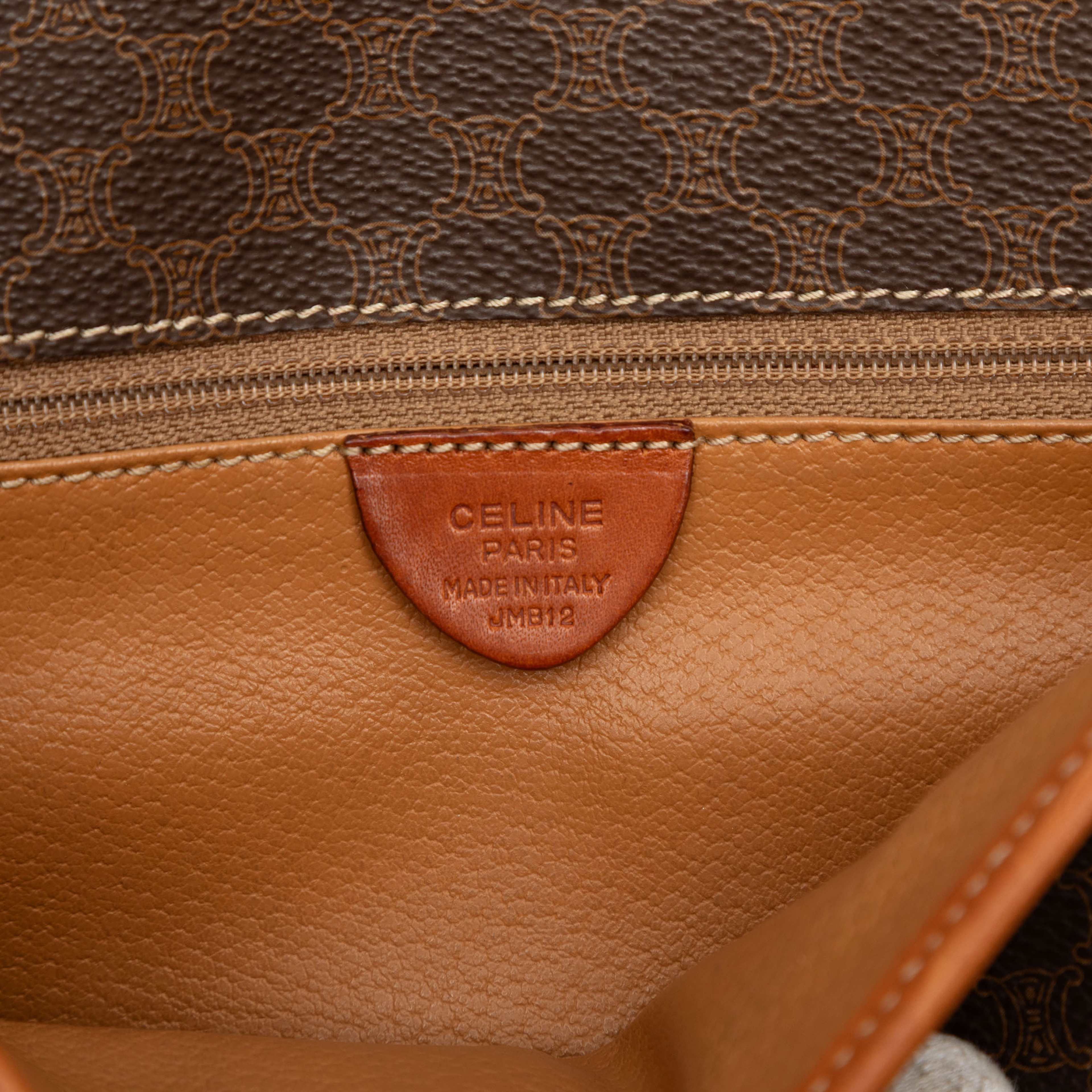 Celine Macadam Coated Canvas Crossbody, från Luxclusif, i färgen brown. Klicka för att öppna bilden i stort format