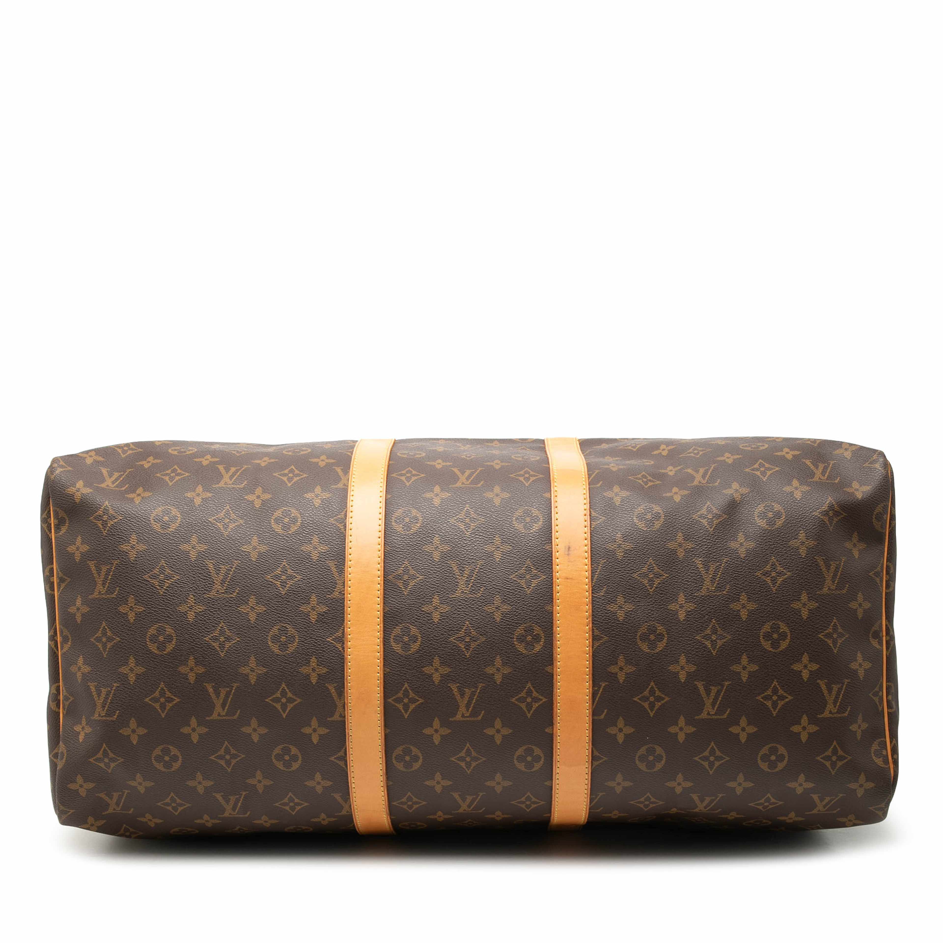 Louis Vuitton Monogram Keepall 55, från Luxclusif, i färgen brun. Klicka för att öppna bilden i stort format
