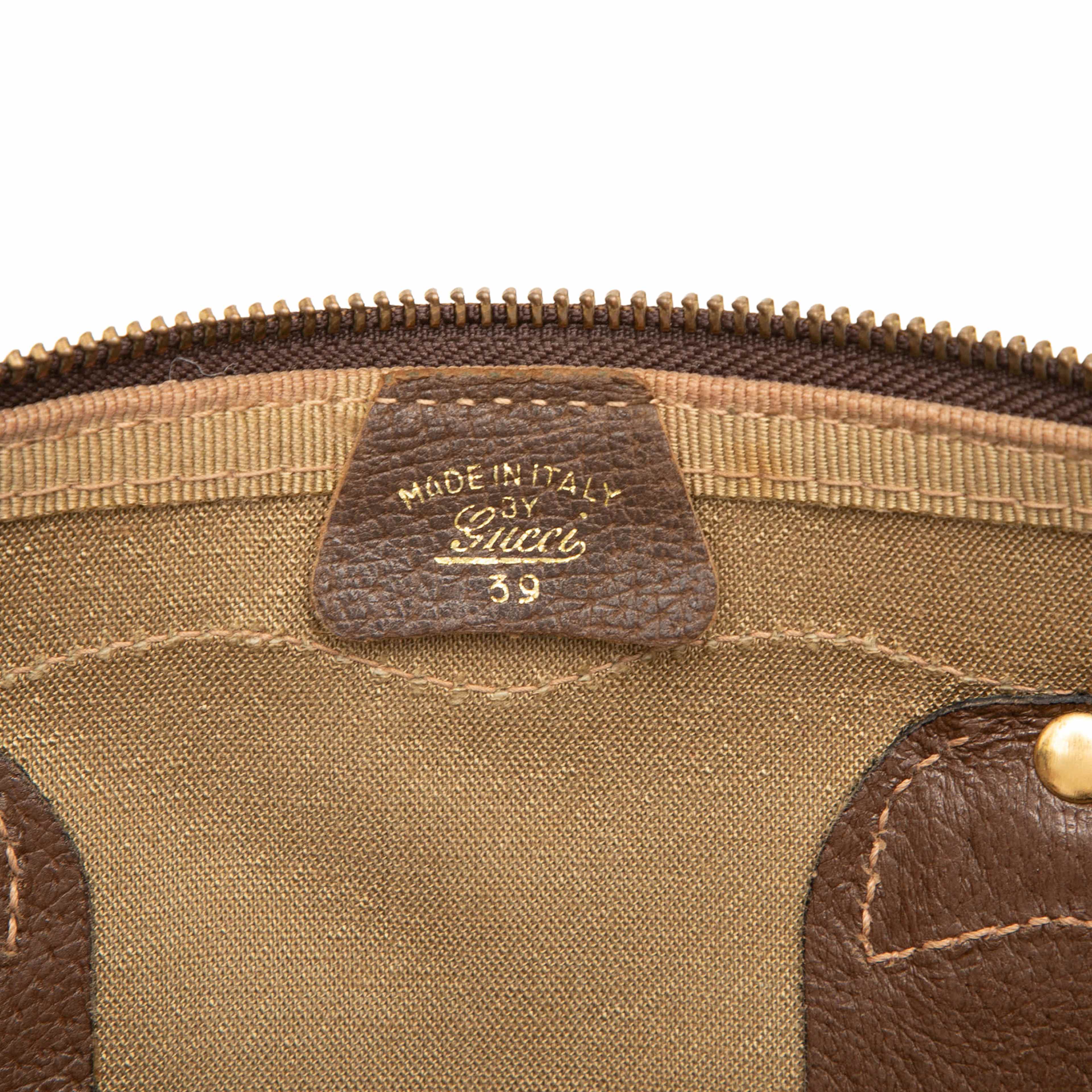 Gucci Gg Supreme Web Boston Bag, från Luxclusif, i färgen beige. Klicka för att öppna bilden i stort format