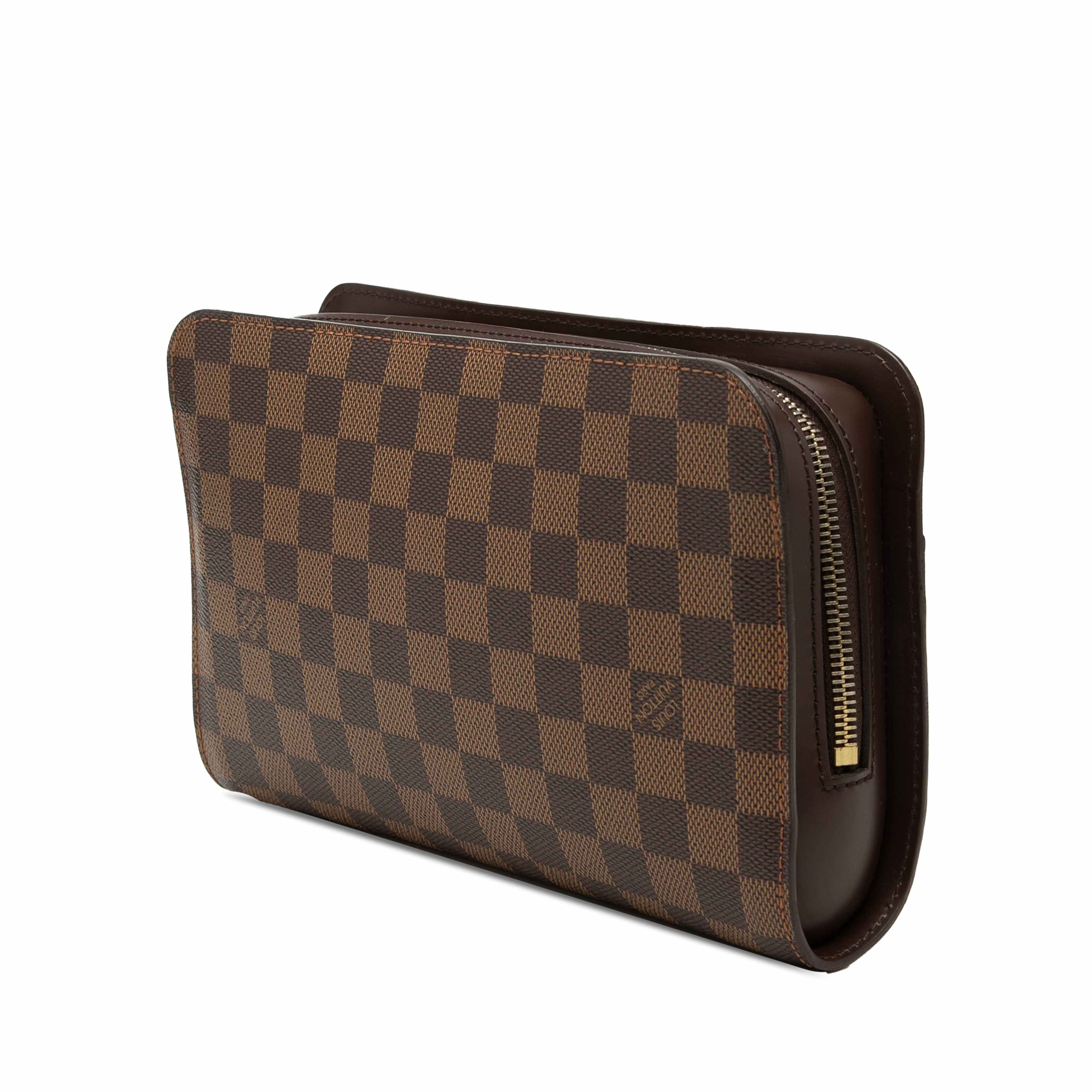 Louis Vuitton Damier Ebene Saint Louis Pochette, från Luxclusif, i färgen brun. Klicka för att öppna bilden i stort format