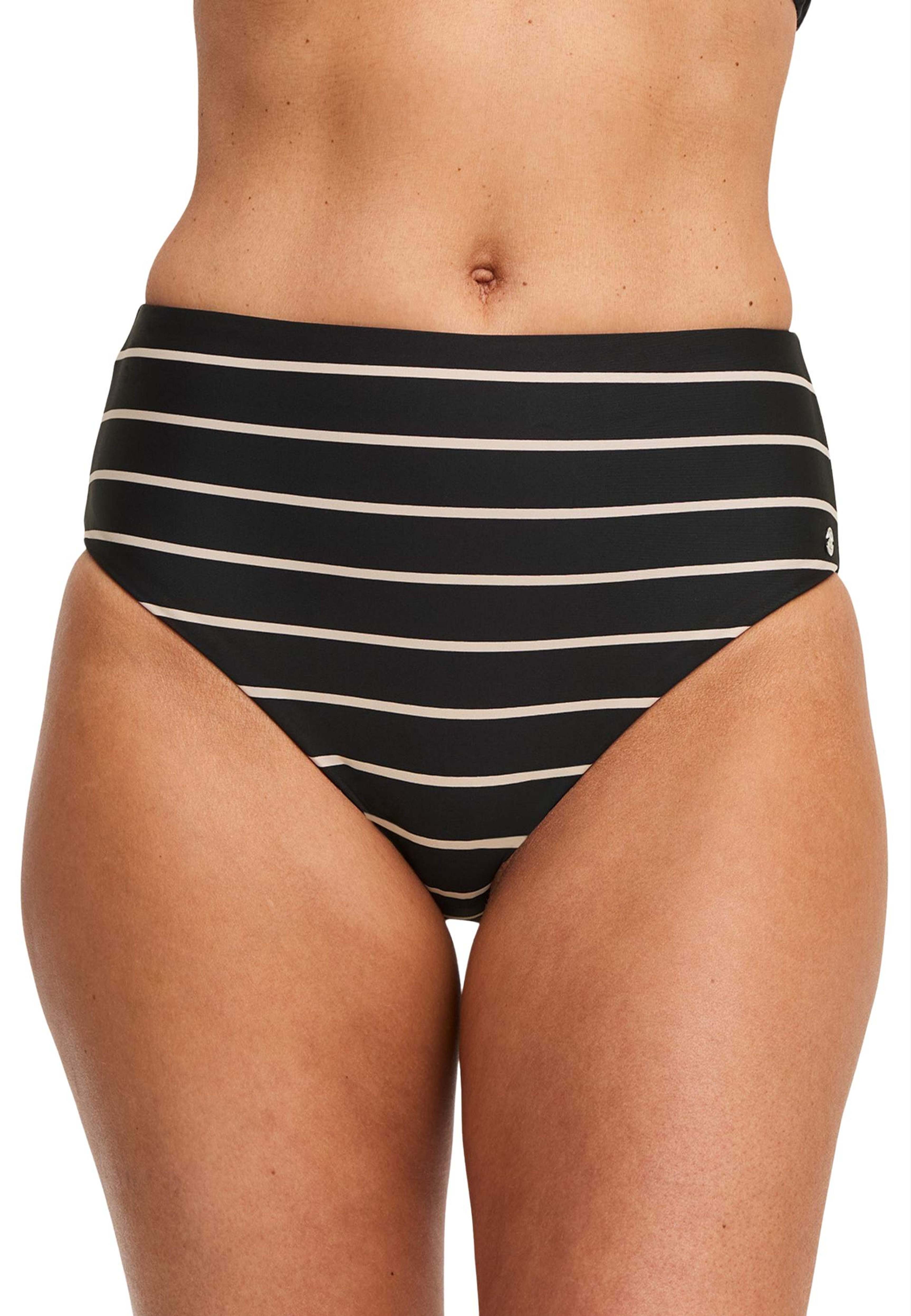 Cuba Maxi Bikinitrosa, från Swegmark, i färgen black/beige stripe. Klicka för att öppna bilden i stort format