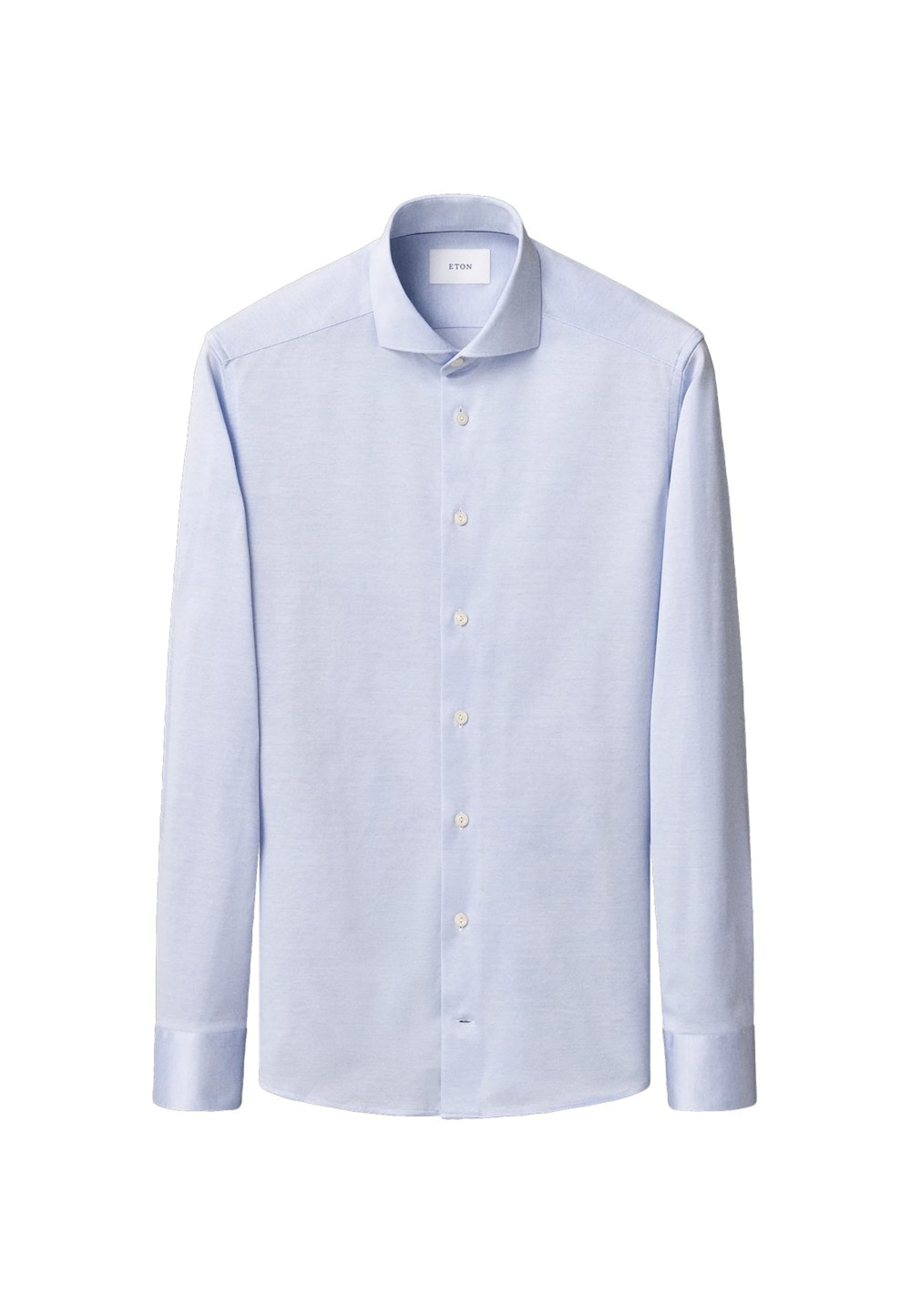 Skjorta I Jacquardstickad Filo Di Scozia Slim Fit