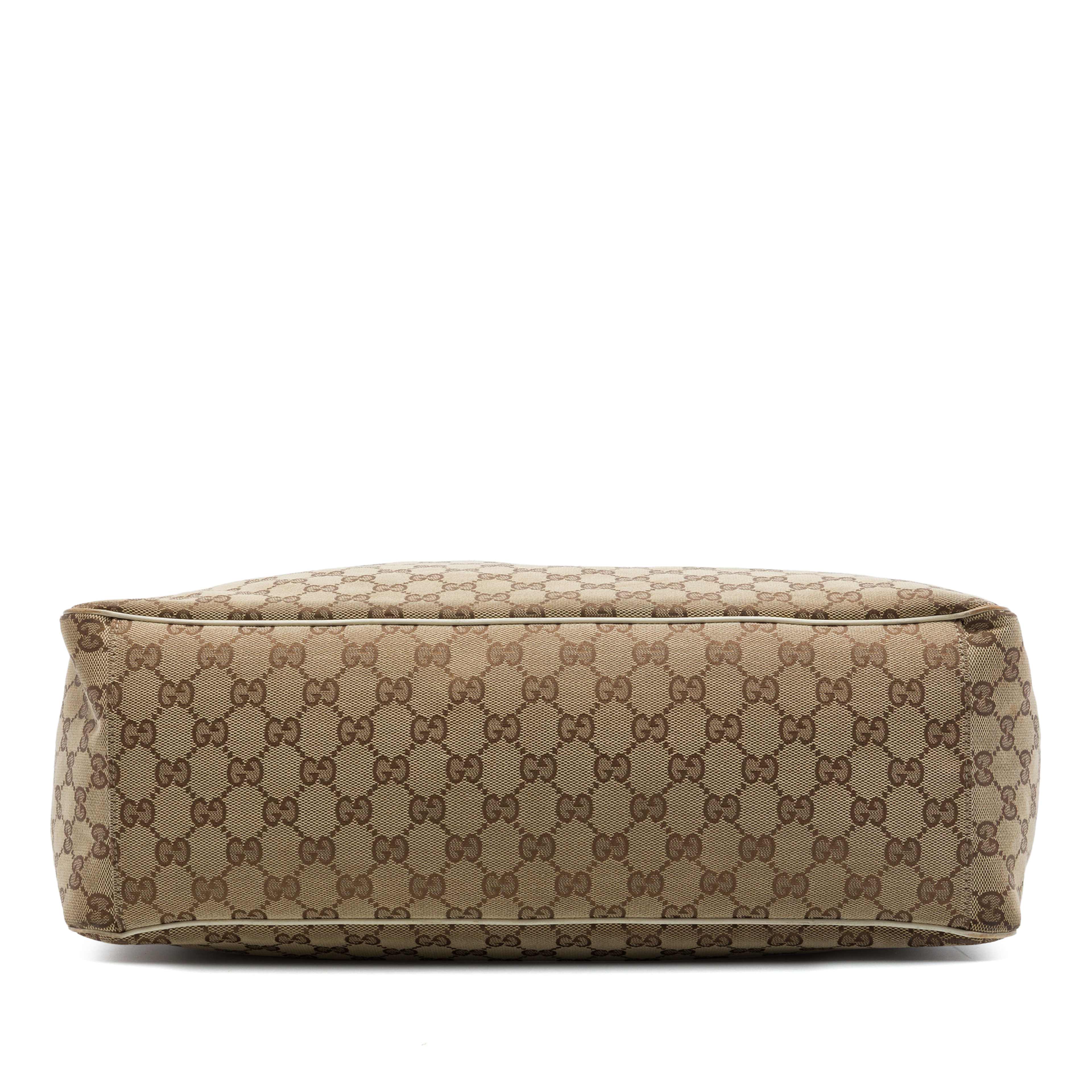 Gucci Large Gg Canvas Positano Tote, från Luxclusif, i färgen beige. Klicka för att öppna bilden i stort format
