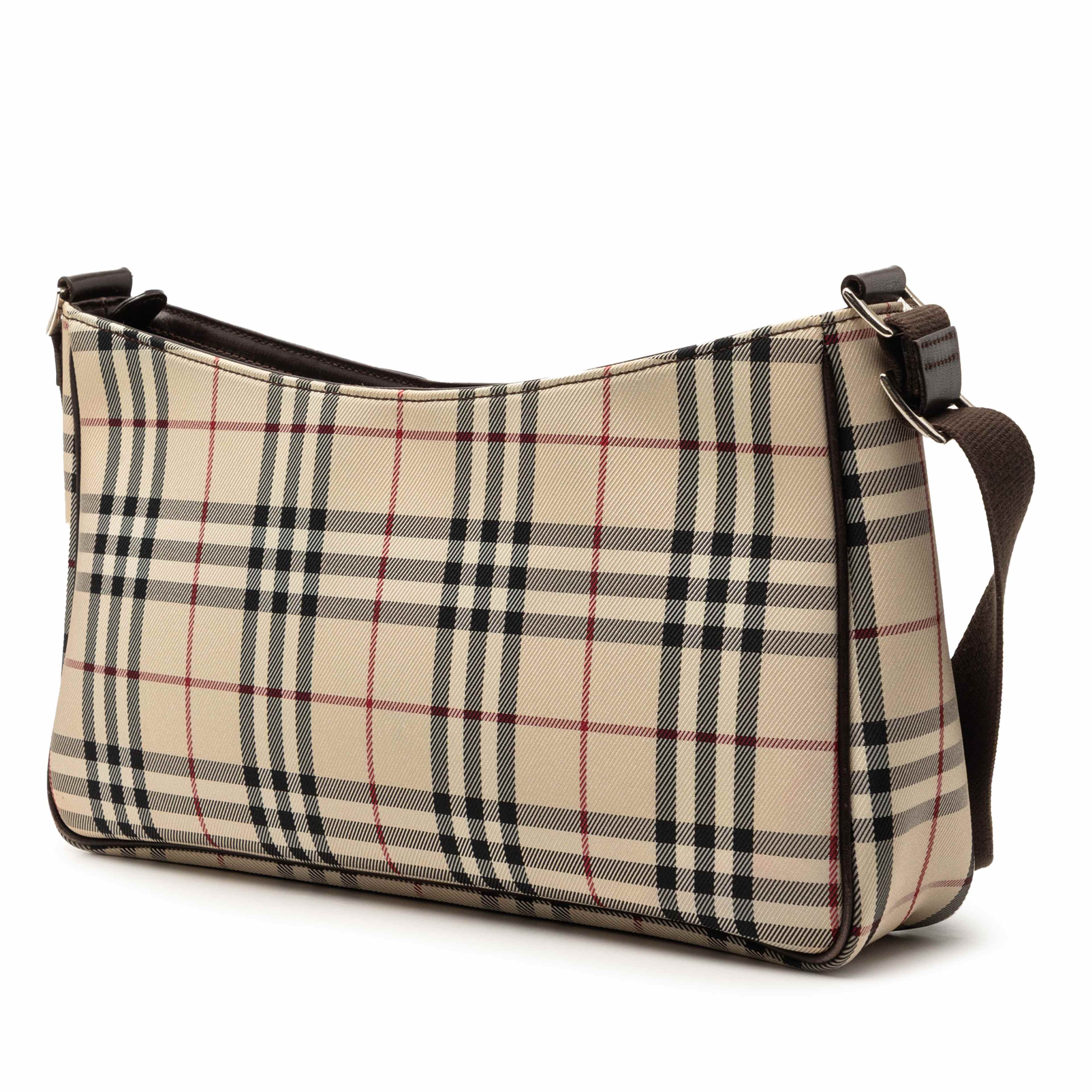 Burberry House Check Canvas Crossbody, från Luxclusif, i färgen beige. Klicka för att öppna bilden i stort format