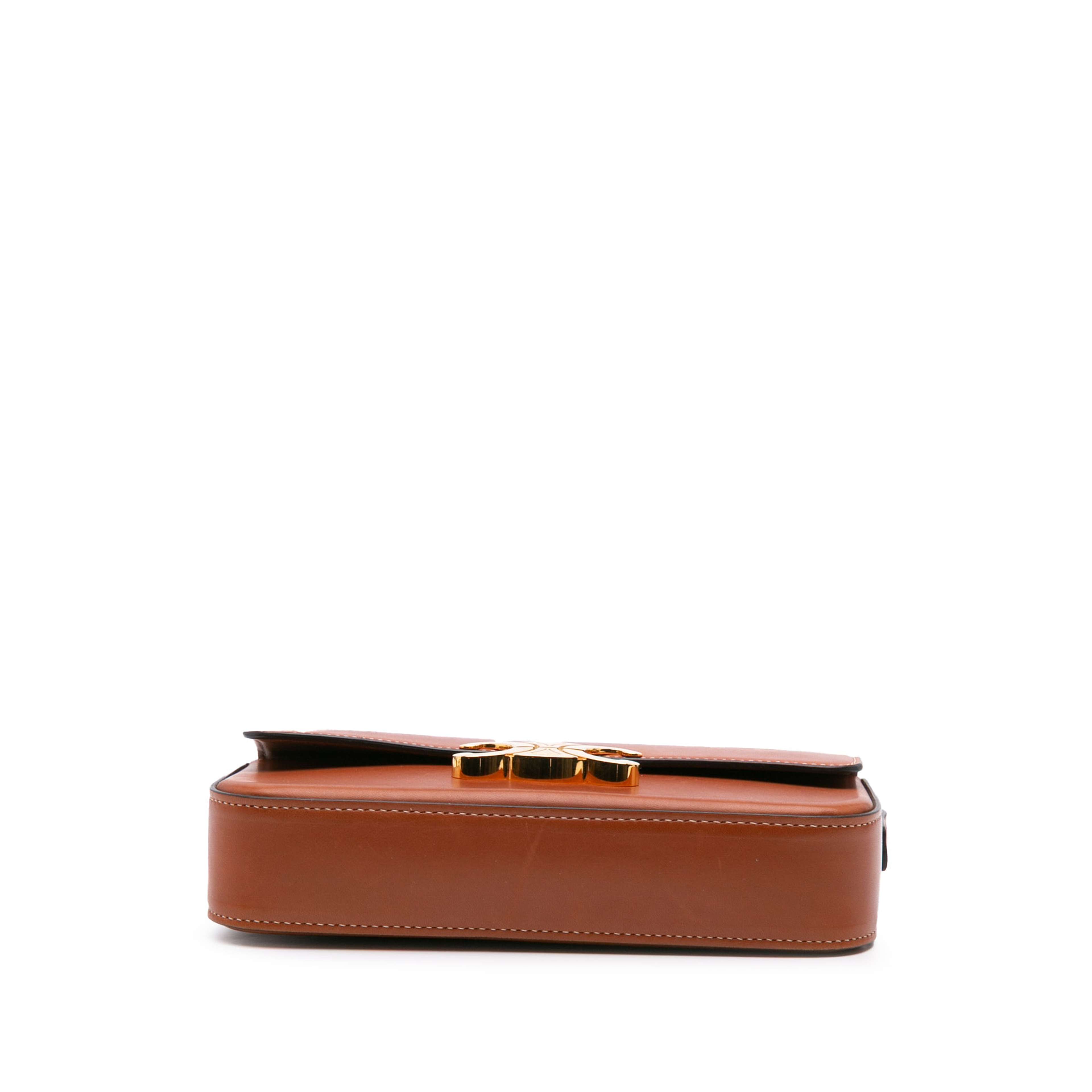 Celine Leather Triomphe Claude Shoulder Bag