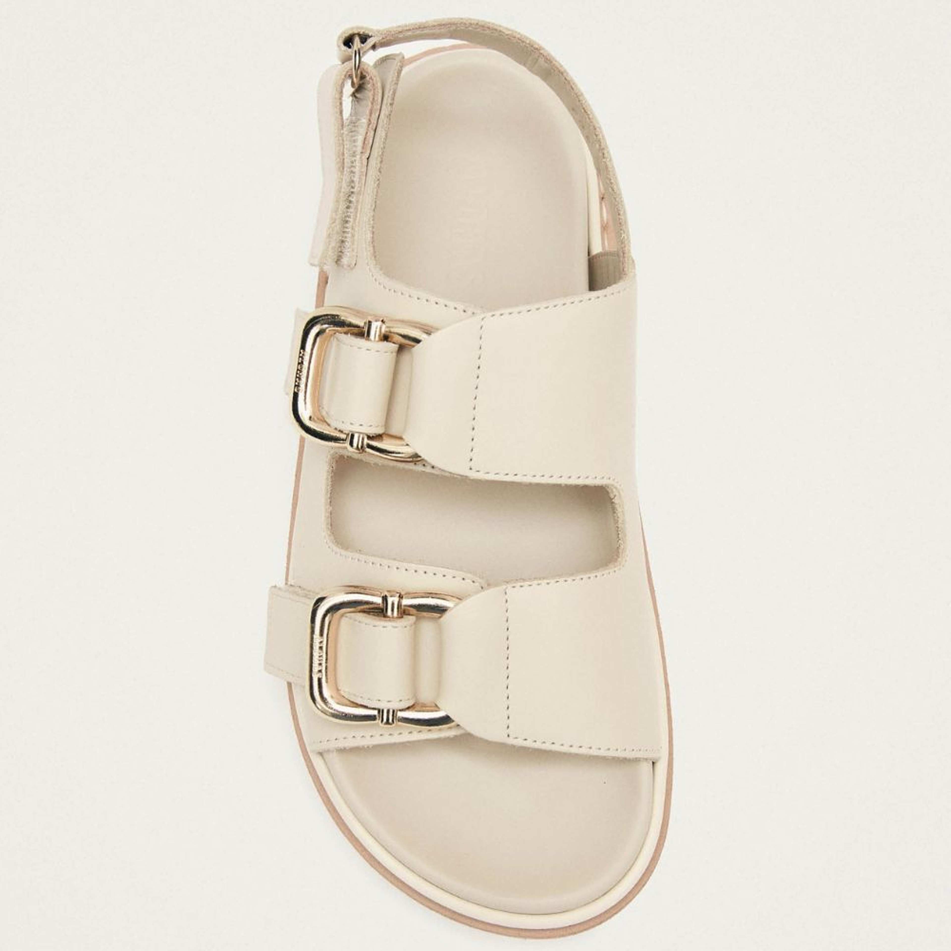 Harper Cream Leather Sandals