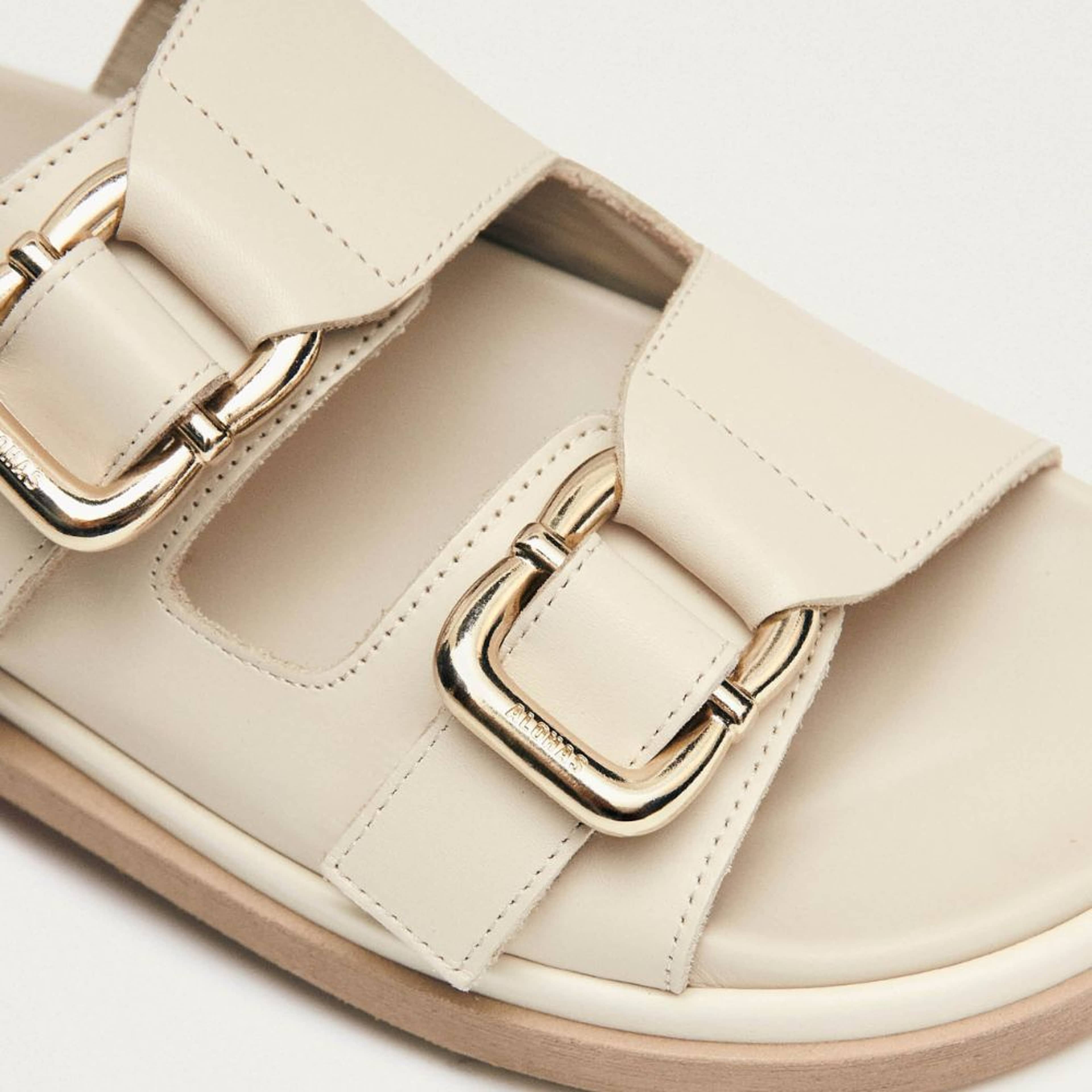 Harper Cream Leather Sandals