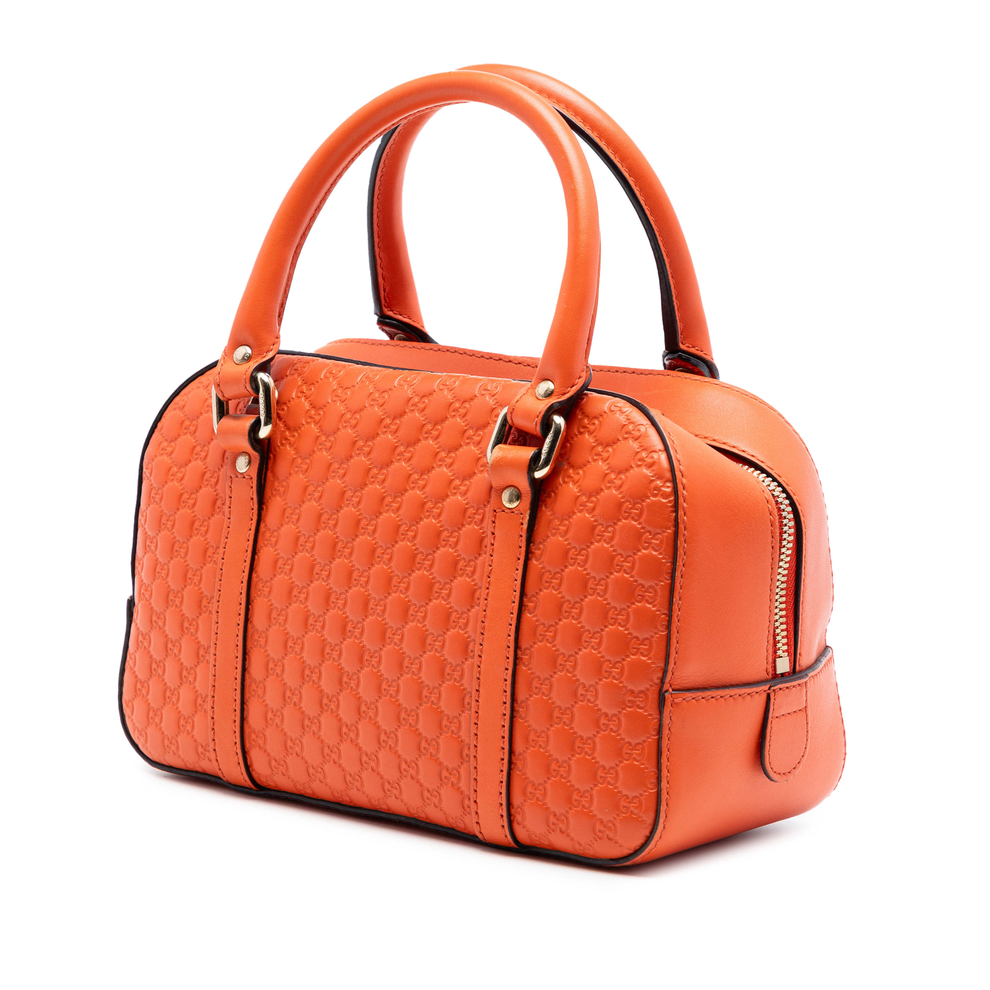 Gucci Small Microguccissima Bree Satchel, från Luxclusif, i färgen orange. Klicka för att öppna bilden i stort format