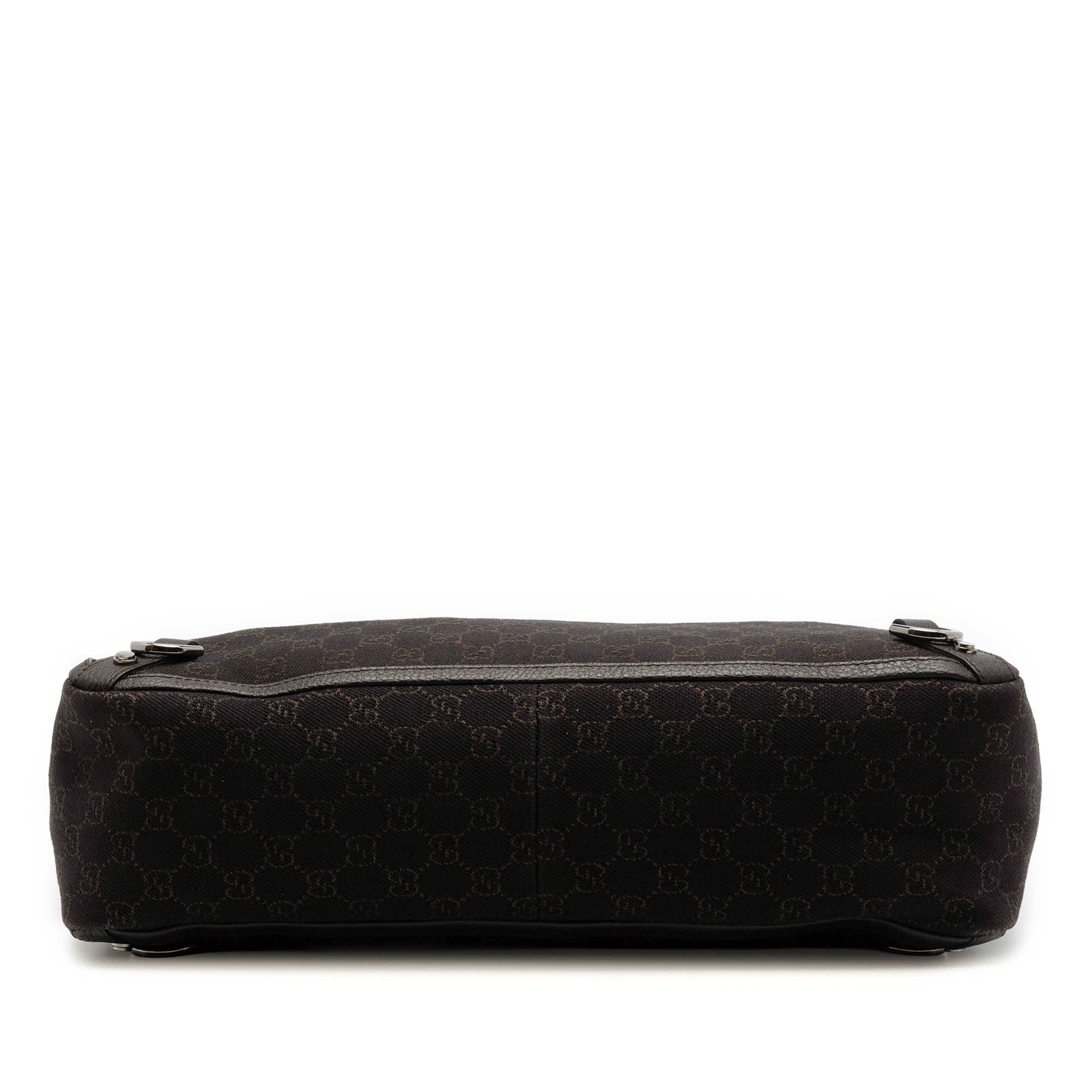 Gucci Gg Denim Abbey D Ring Tote, från Luxclusif, i färgen brun. Klicka för att öppna bilden i stort format
