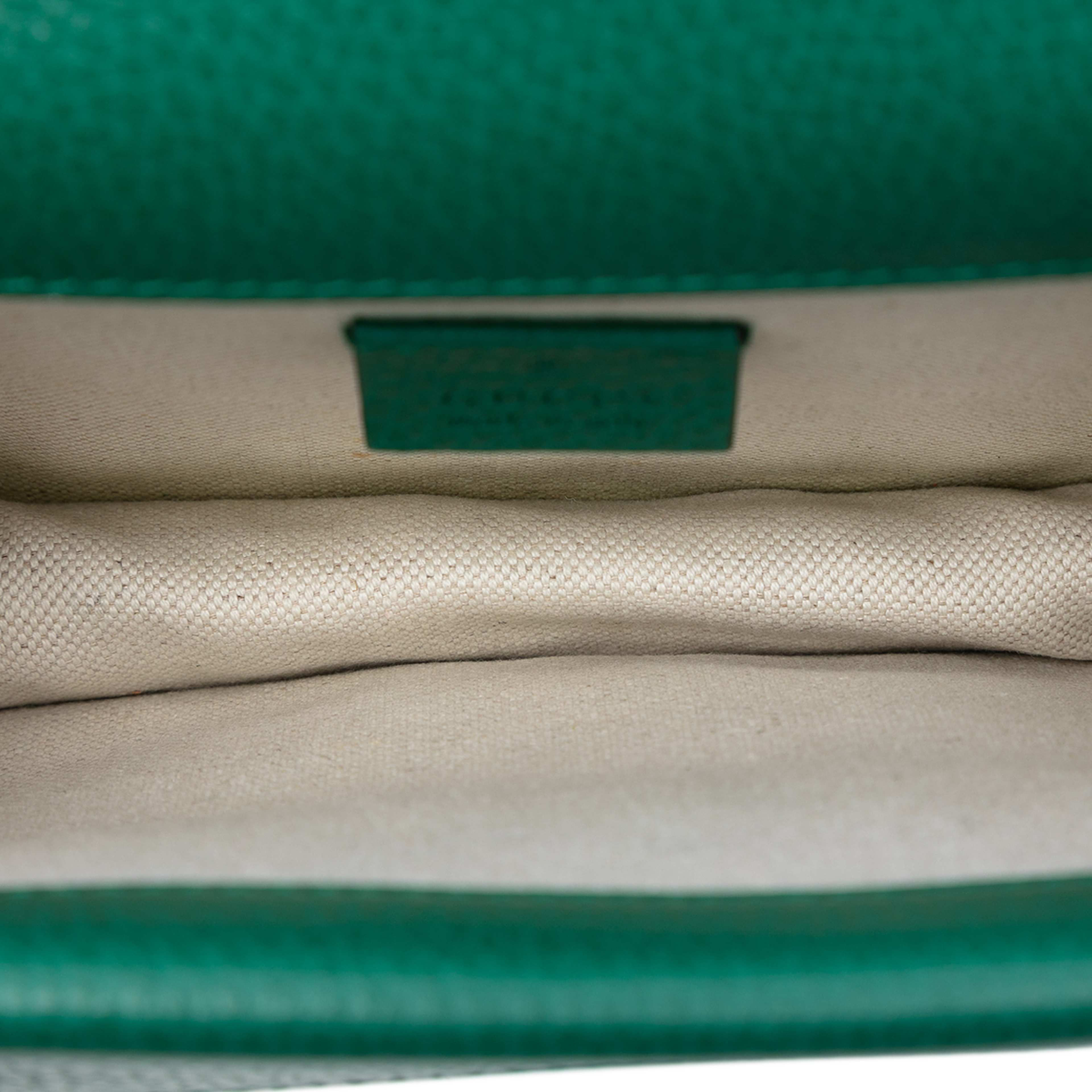 Gucci Small Leather Dionysus Crossbody, från Luxclusif, i färgen green. Klicka för att öppna bilden i stort format