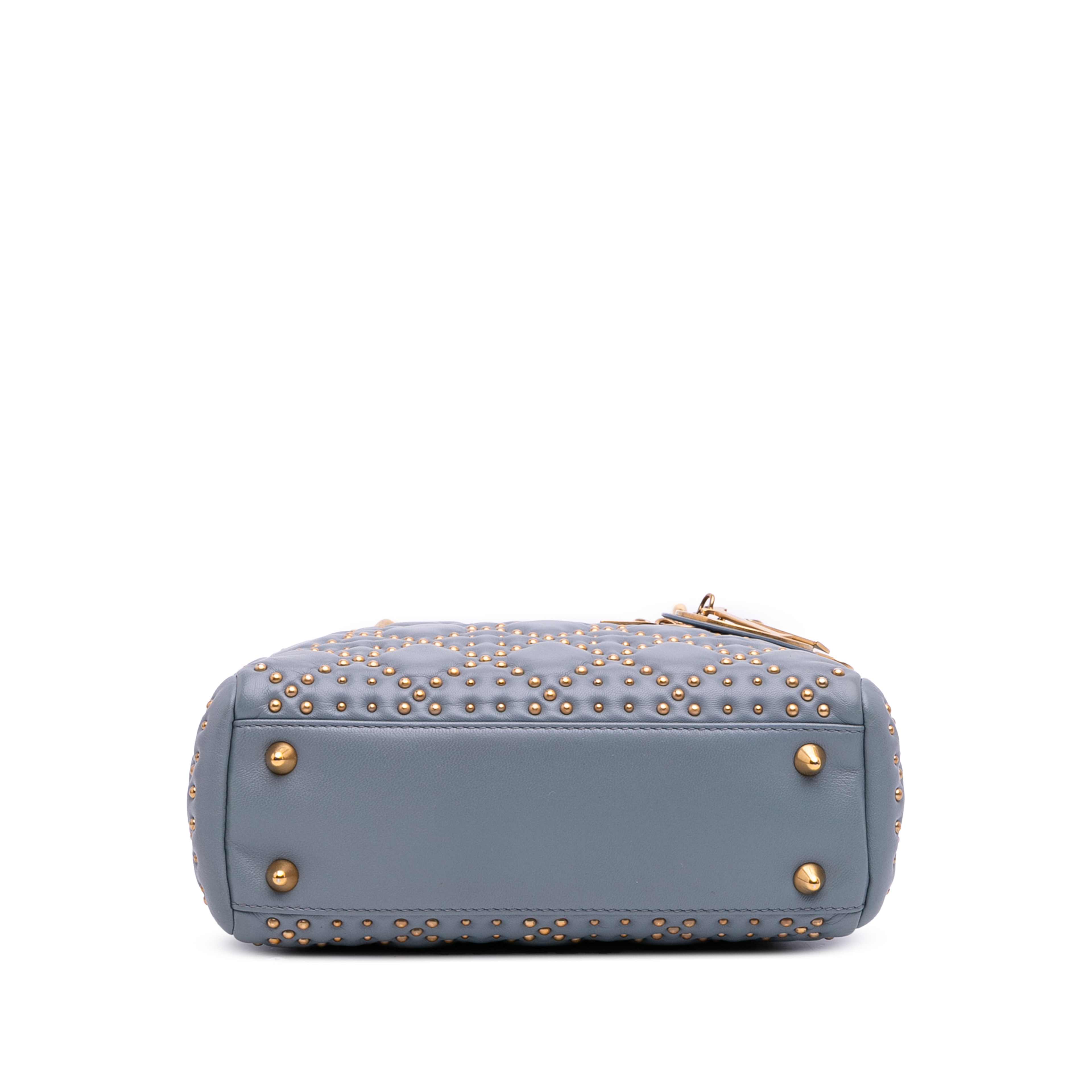 Dior Small Lambskin Cannage Studded Supple Lady Dior