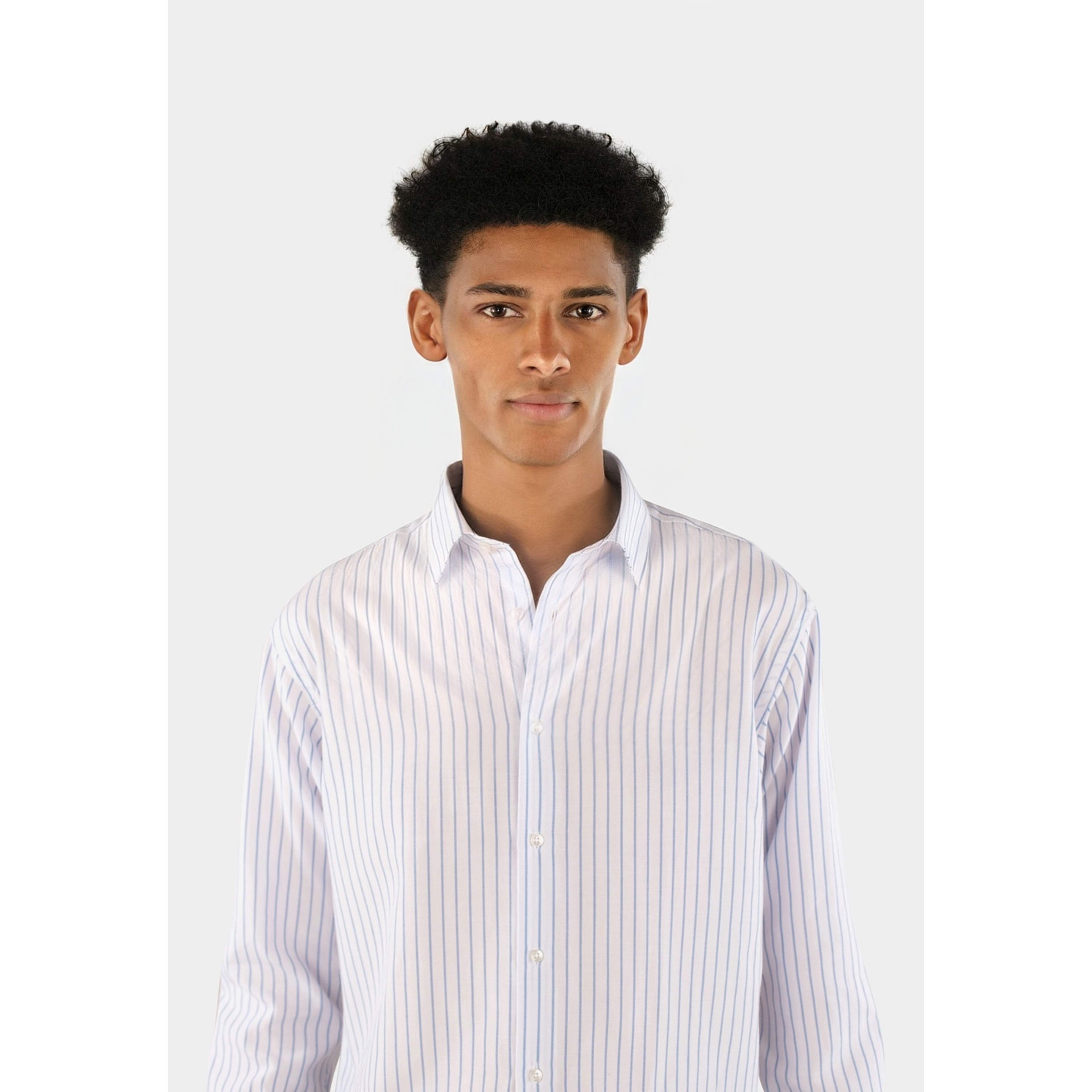 Shift Relaxed Shirt - Striped Blue