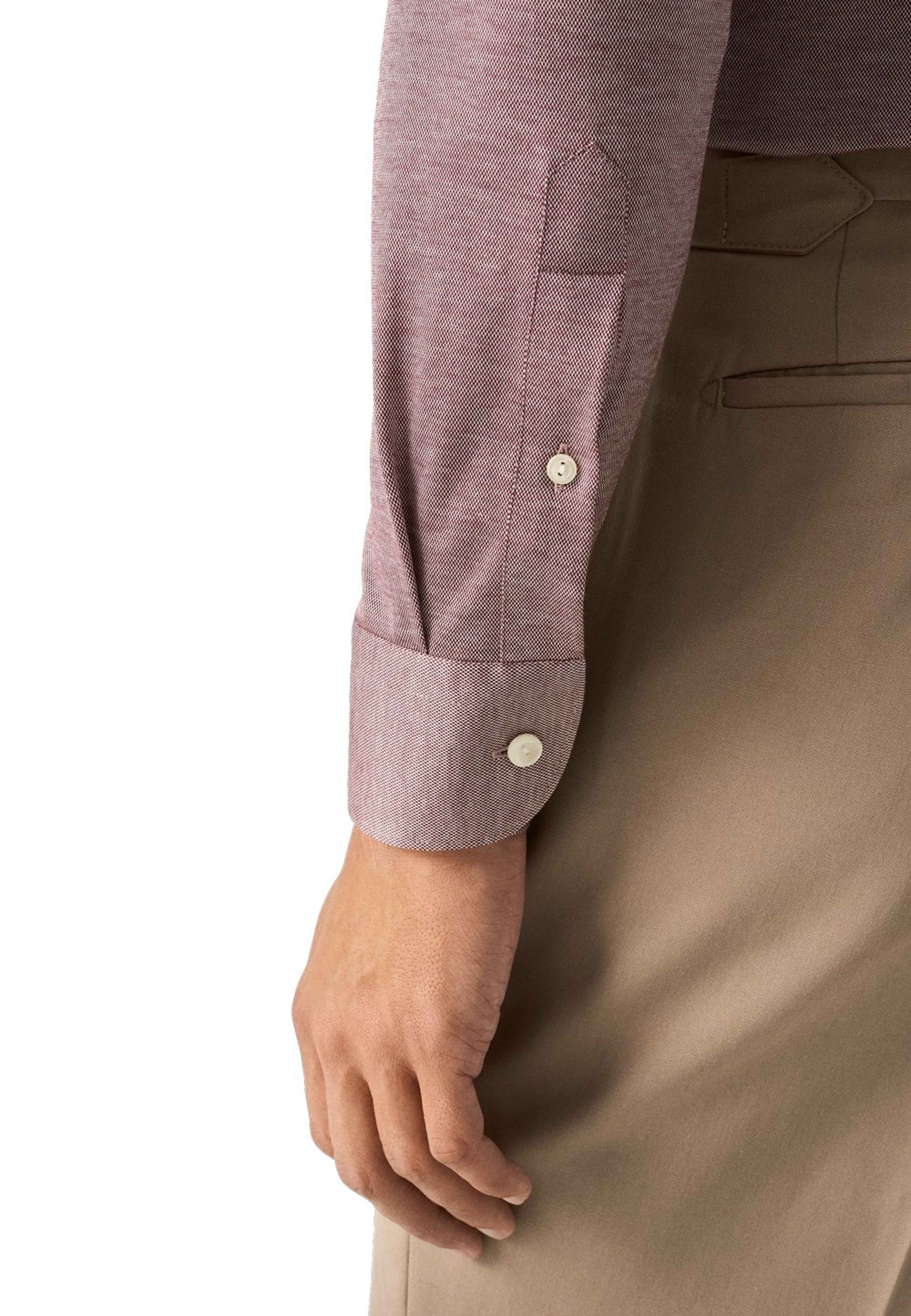 Skjorta I Jacquardstickad Filo Di Scozia Slim Fit, från Eton, i färgen red. Klicka för att öppna bilden i stort format