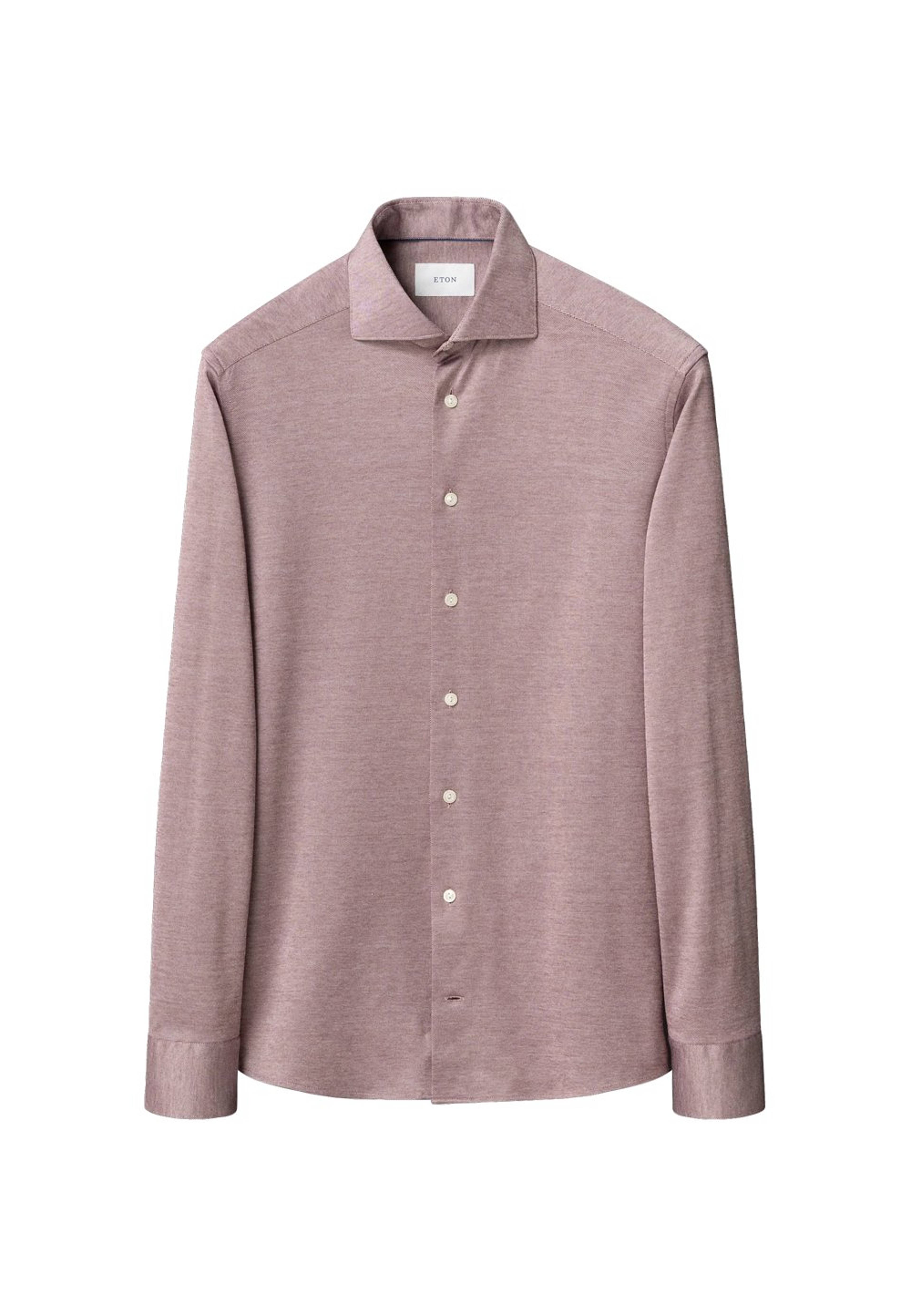 Skjorta I Jacquardstickad Filo Di Scozia Slim Fit, från Eton, i färgen red. Klicka för att öppna bilden i stort format