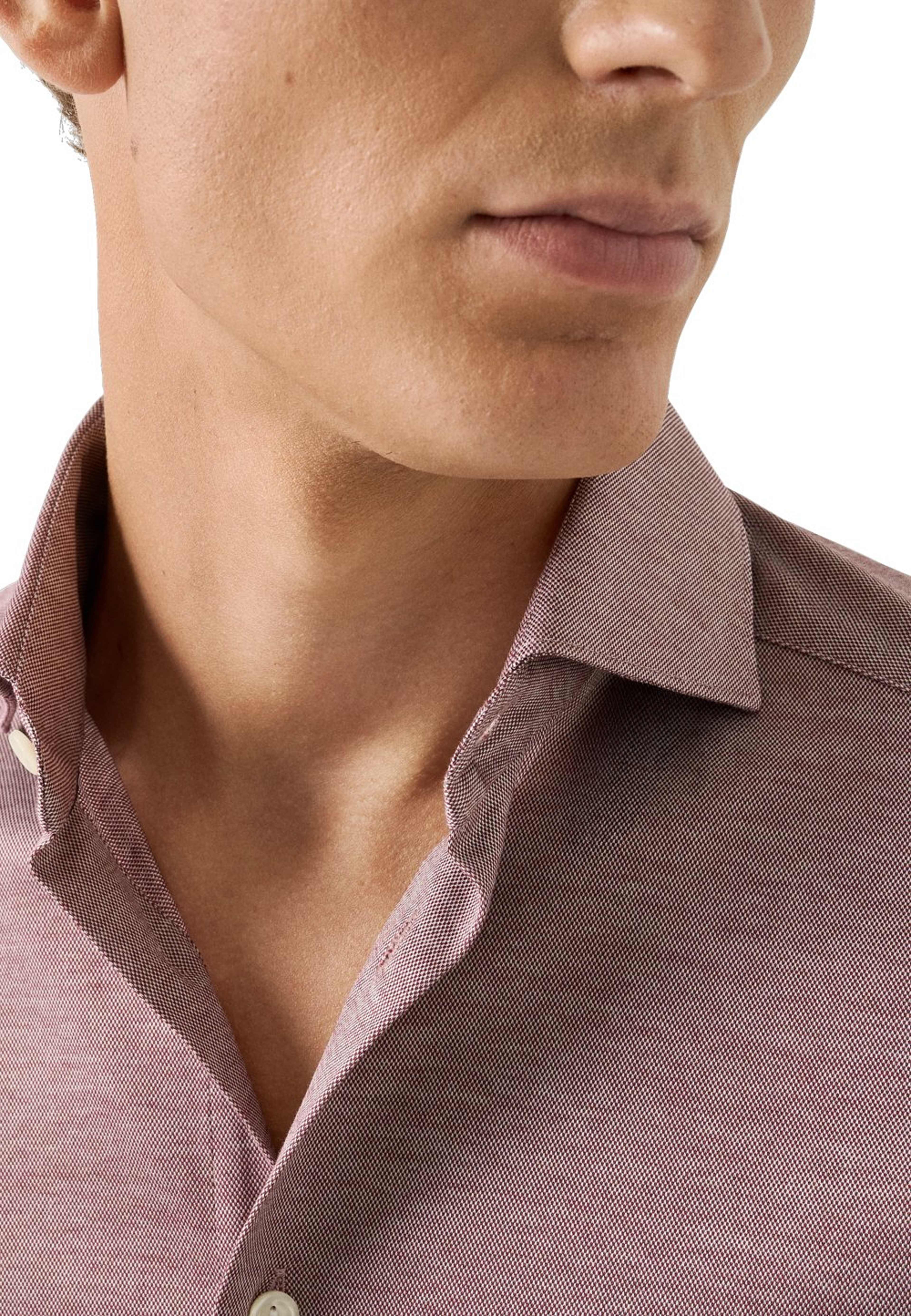 Skjorta I Jacquardstickad Filo Di Scozia Slim Fit, från Eton, i färgen red. Klicka för att öppna bilden i stort format