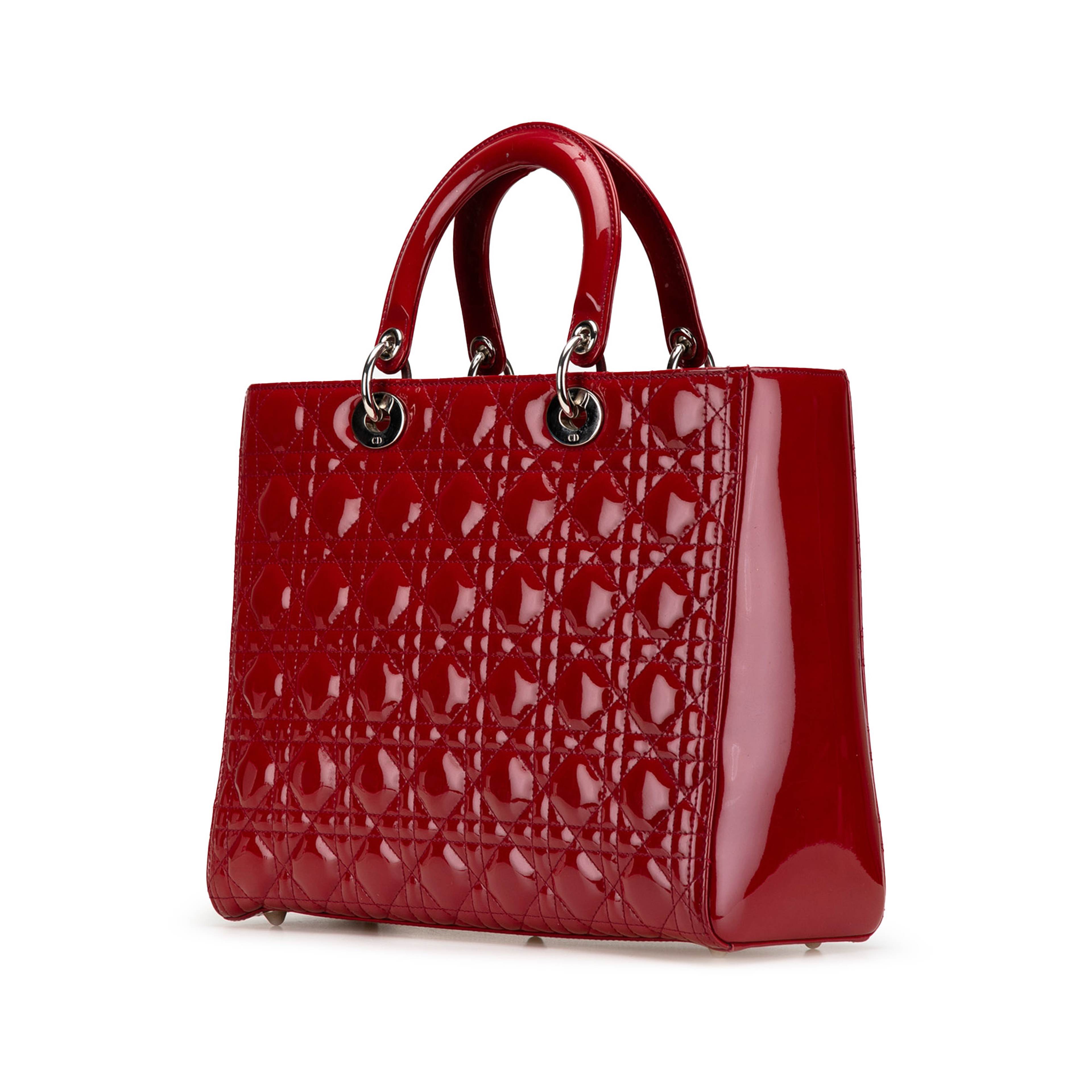 Dior Large Patent Cannage Lady Dior