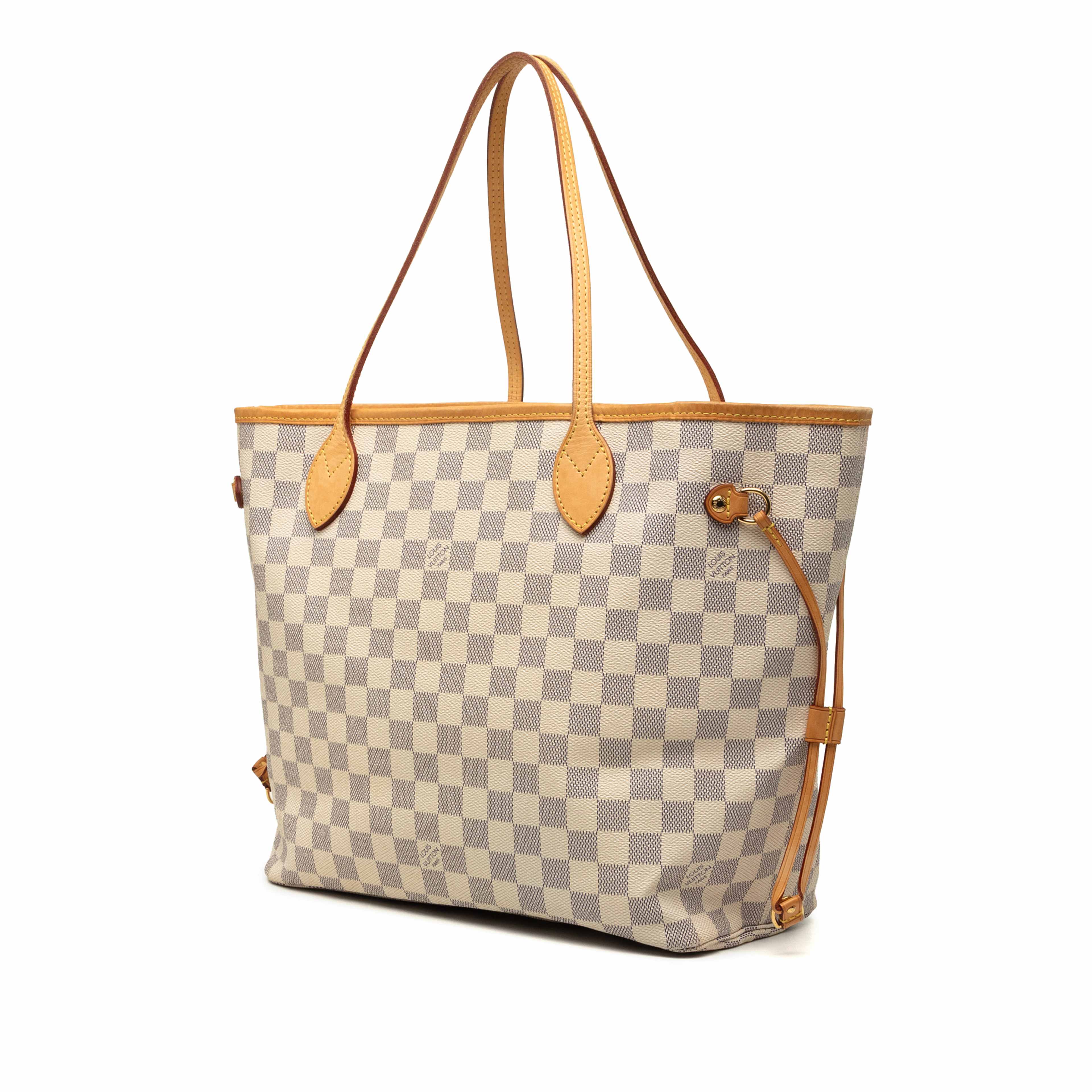 Louis Vuitton Damier Azur Neverfull Mm, från Luxclusif, i färgen vit. Klicka för att öppna bilden i stort format
