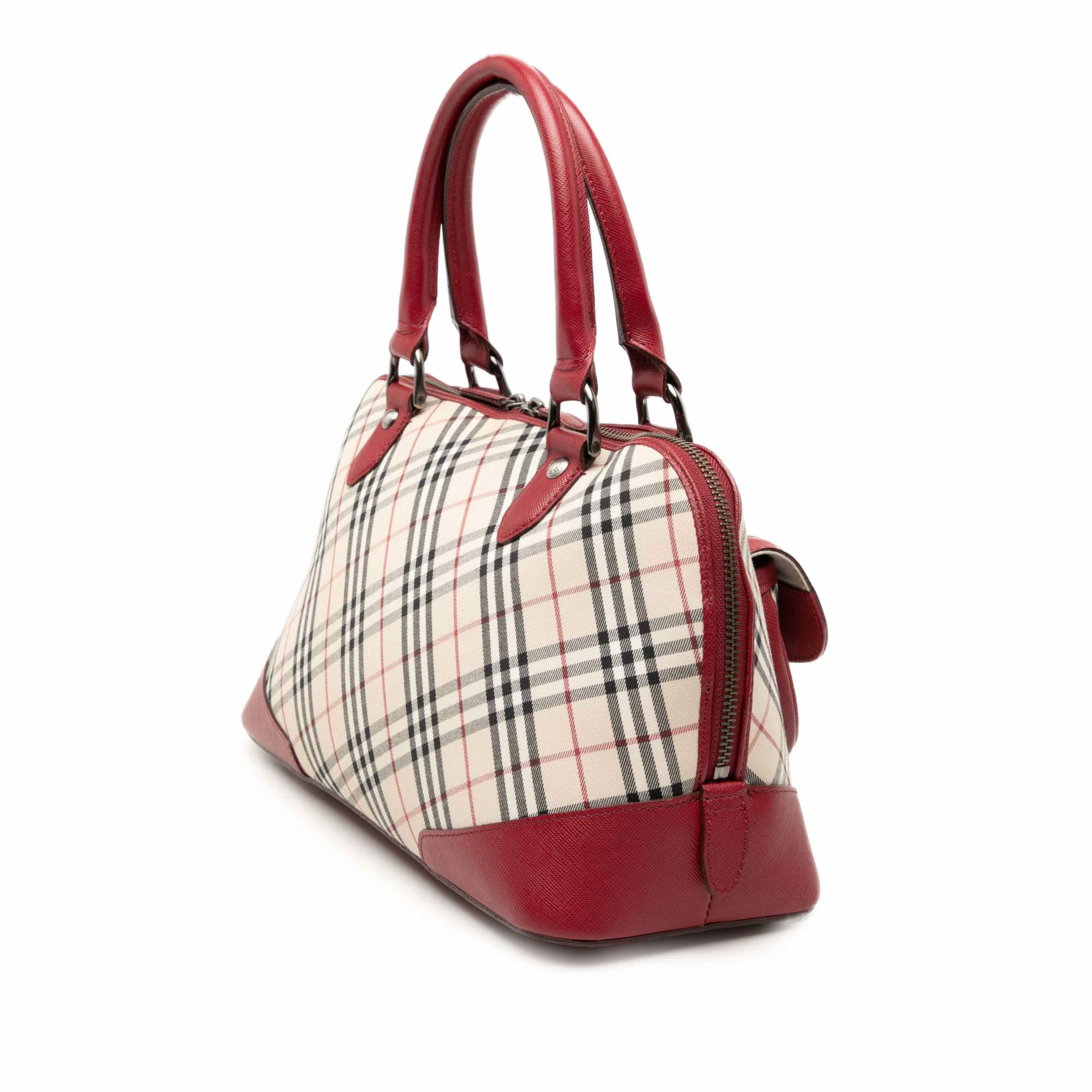 Burberry Nova Check Canvas Handbag, från Luxclusif, i färgen beige. Klicka för att öppna bilden i stort format