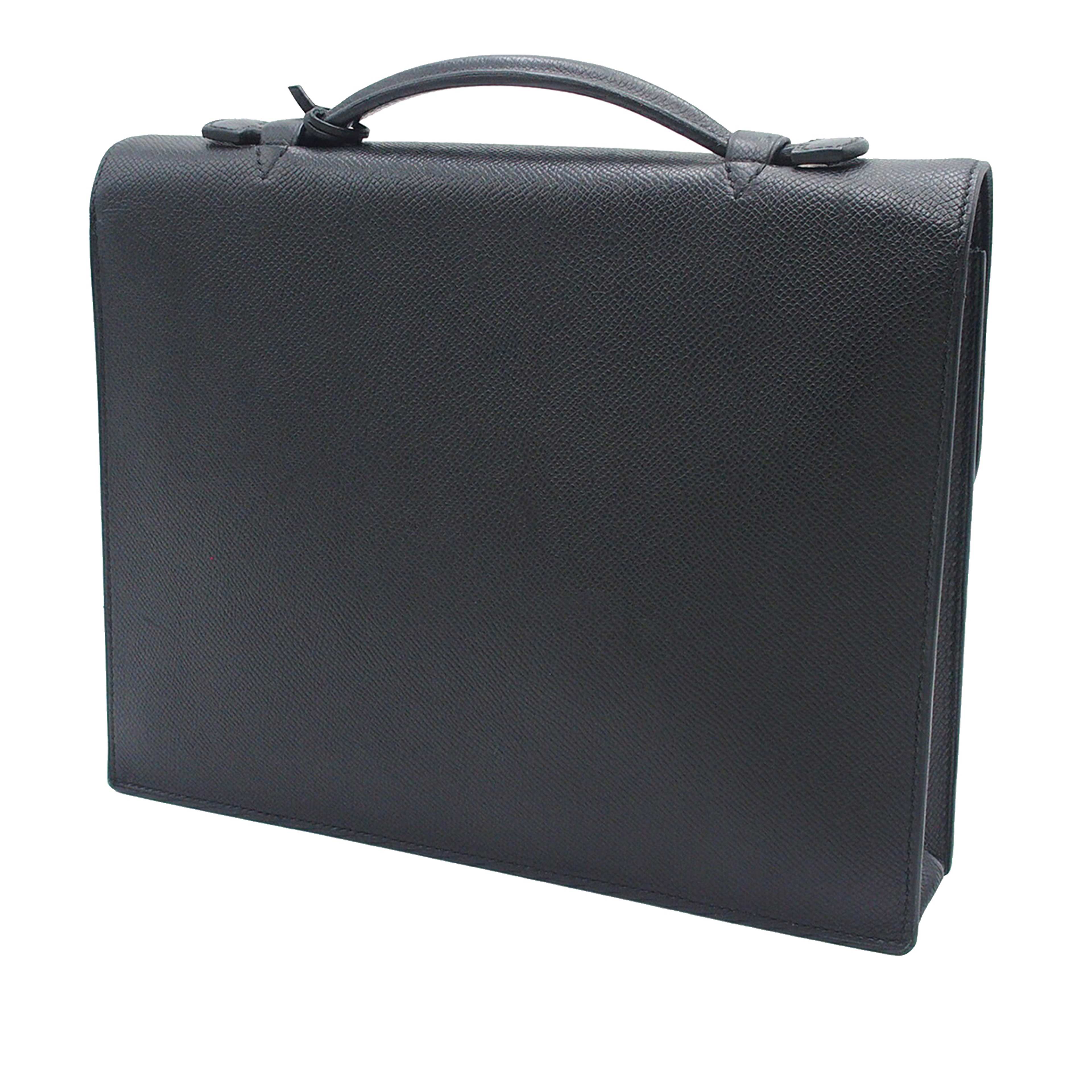 Hermès Swift Sac A Depeches 27, från Luxclusif, i färgen svart. Klicka för att öppna bilden i stort format