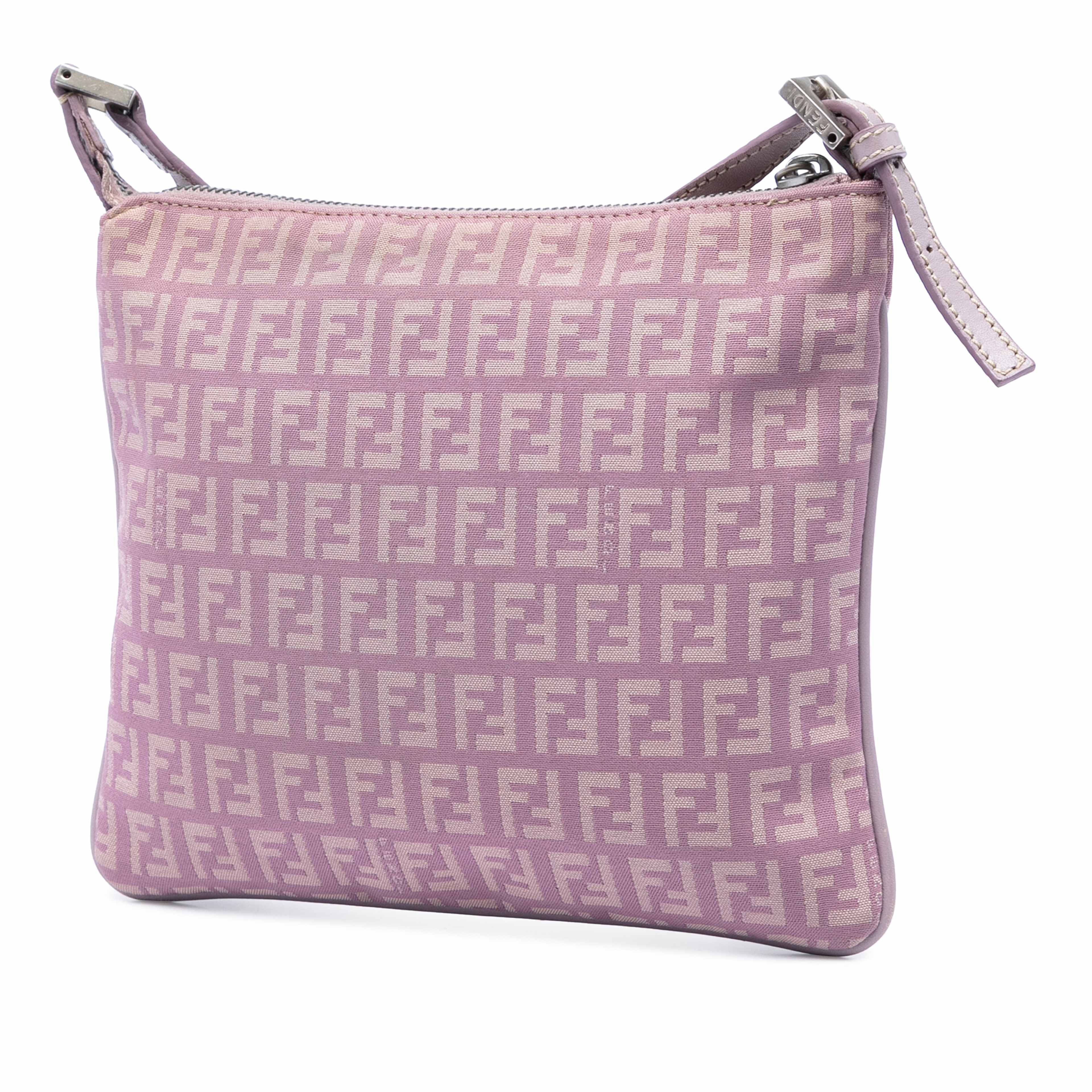 Fendi Zucchino Canvas Crossbody, från Luxclusif, i färgen rosa. Klicka för att öppna bilden i stort format
