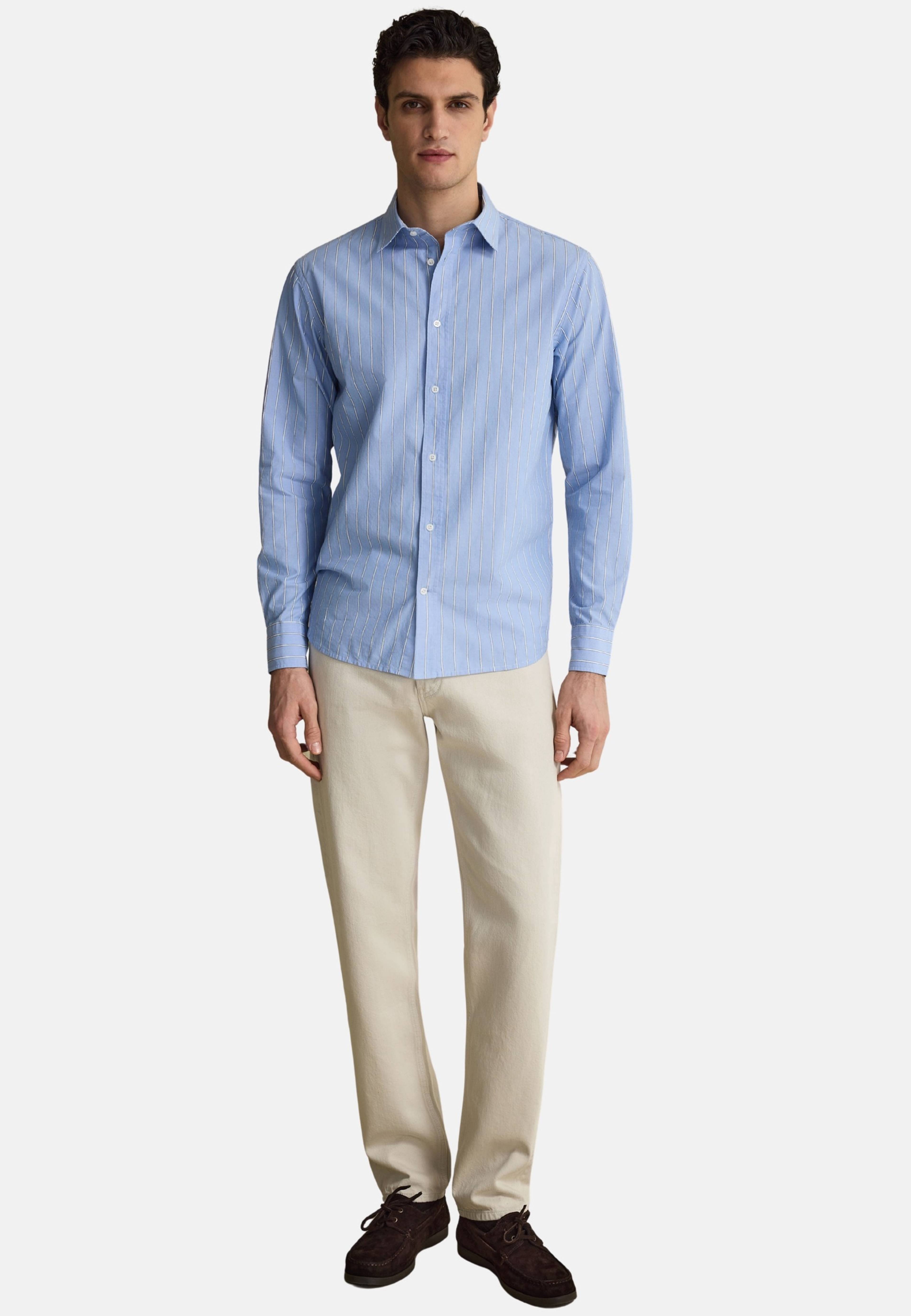 Casual Striped Shirt (stig), från John Henric, i färgen light blue. Klicka för att öppna bilden i stort format