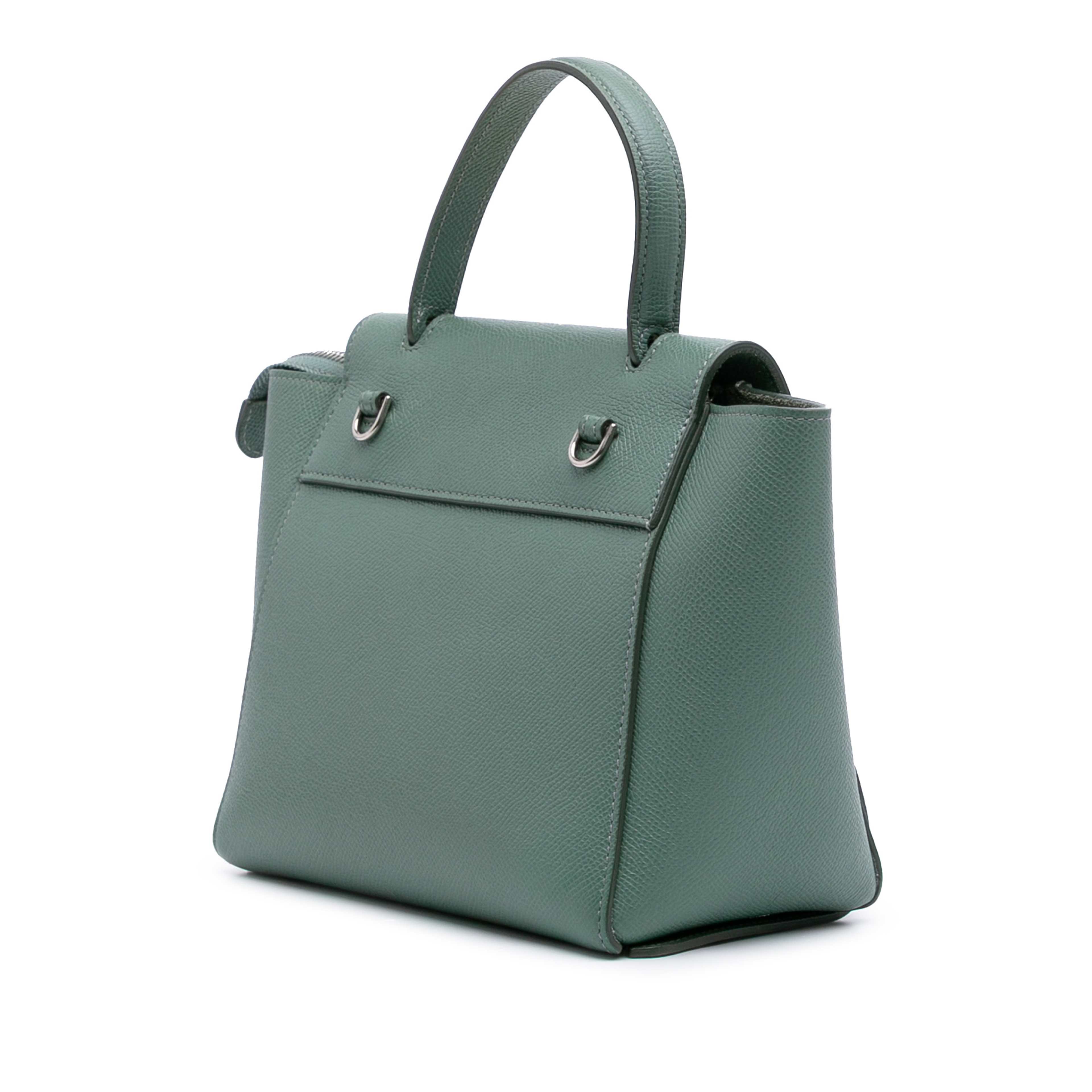 Celine Nano Grained Calfskin Belt Bag, från Luxclusif, i färgen green. Klicka för att öppna bilden i stort format