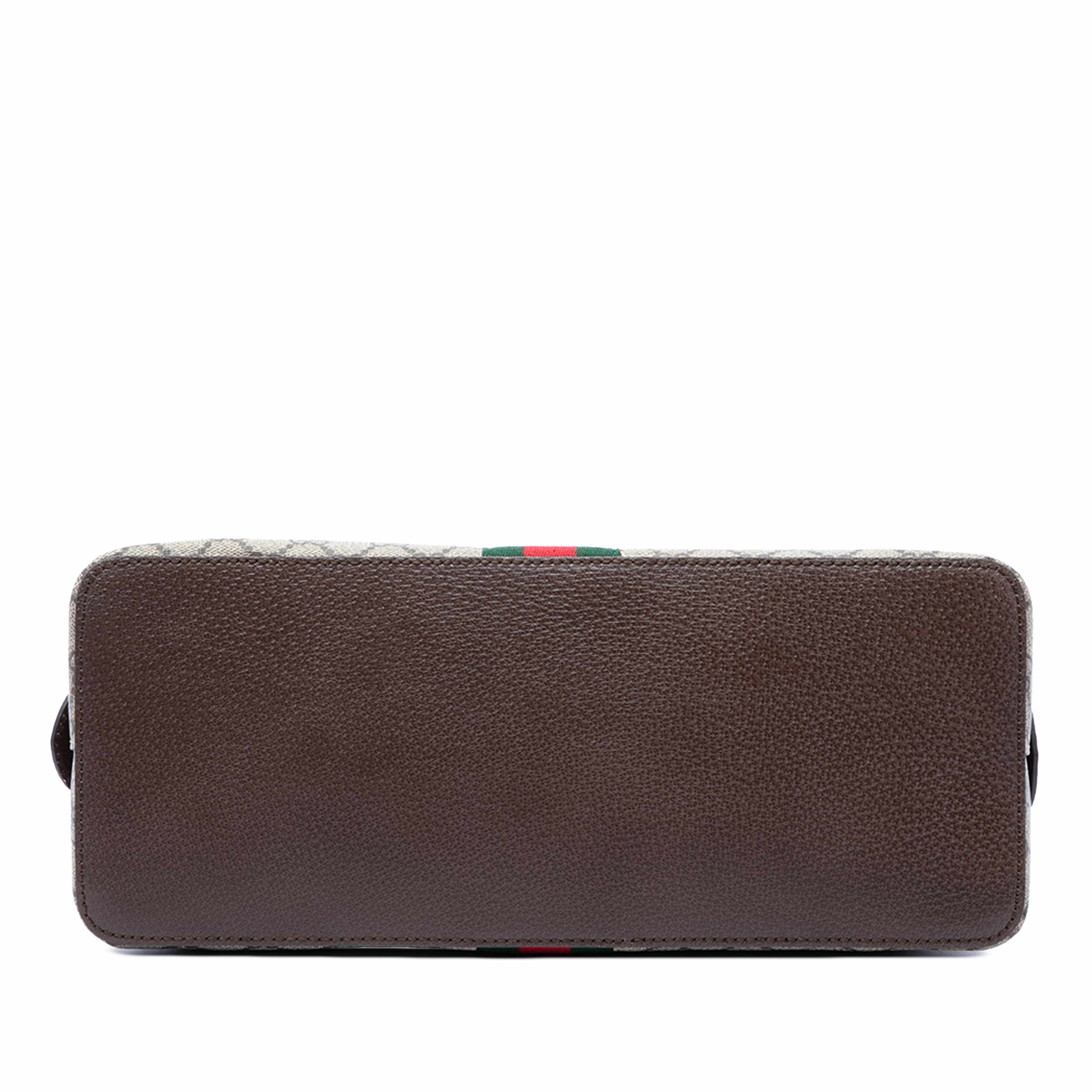 Gucci Medium Gg Supreme Ophidia Web Satchel, från Luxclusif, i färgen beige. Klicka för att öppna bilden i stort format