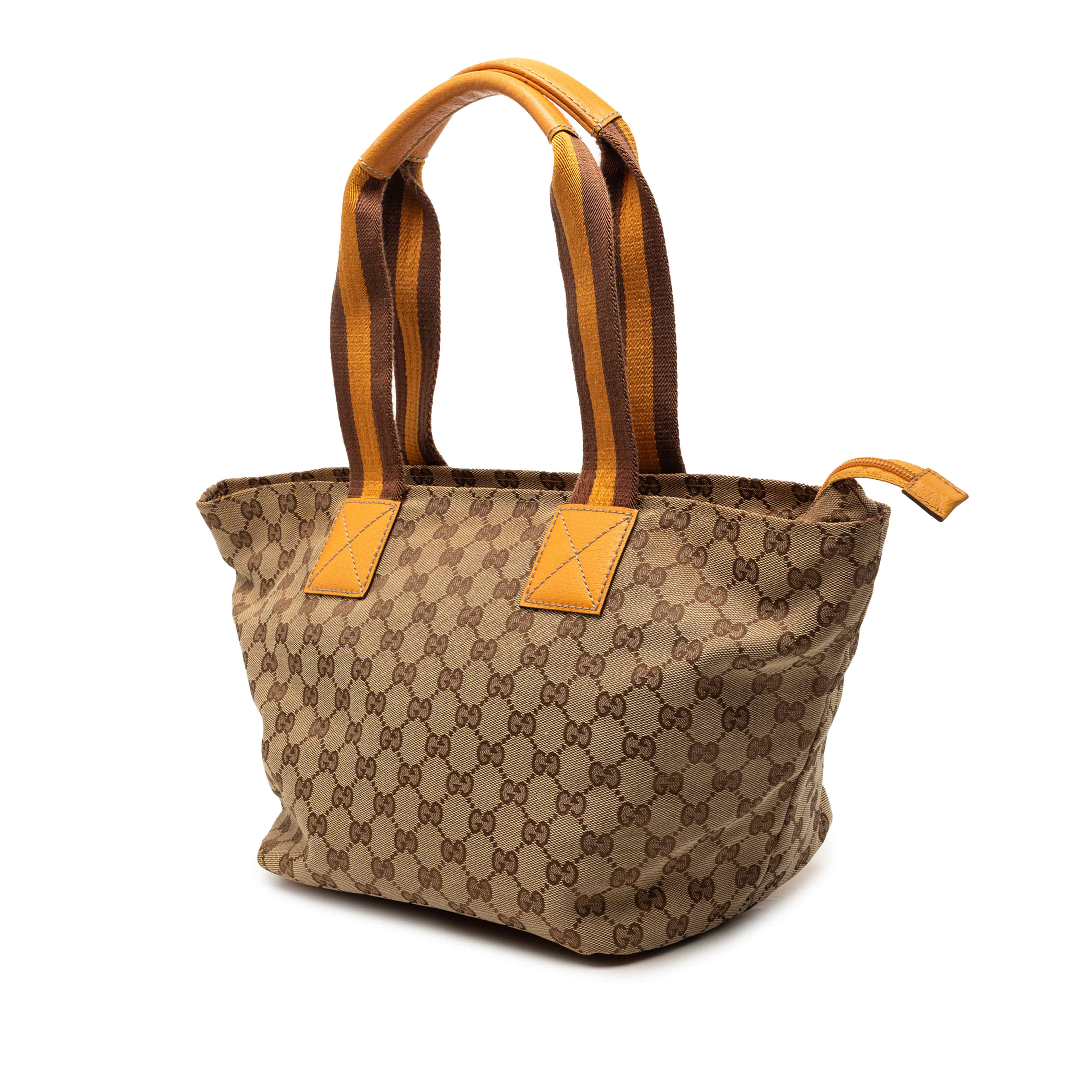 Gucci Gg Canvas Web Tote, från Luxclusif, i färgen beige. Klicka för att öppna bilden i stort format