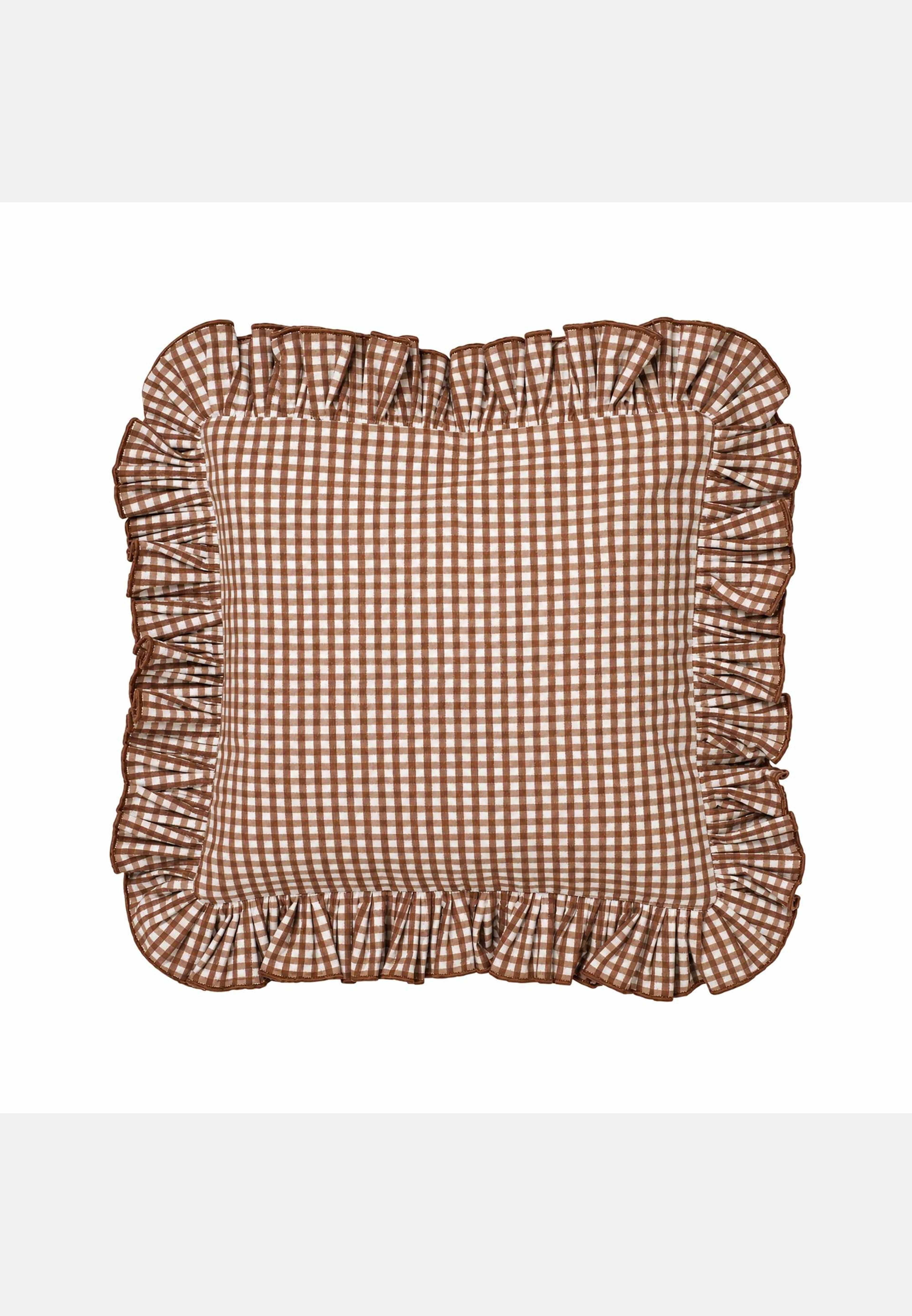 Vichy Kuddfodral - 40x40 Cm, från Pick A Poppy, i färgen brown. Klicka för att öppna bilden i stort format