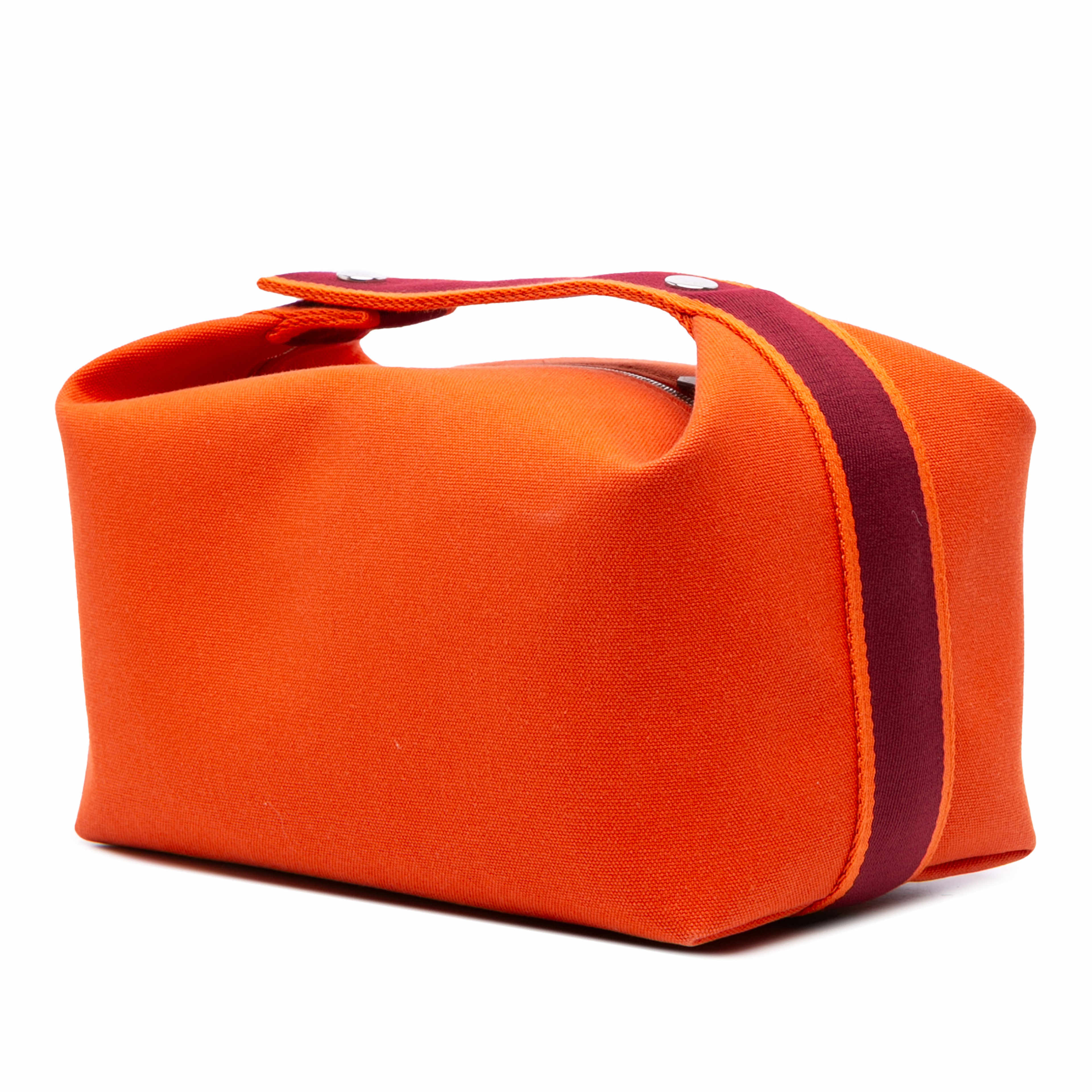 Hermès Large Toile Bride A Brac Case, från Luxclusif, i färgen orange. Klicka för att öppna bilden i stort format