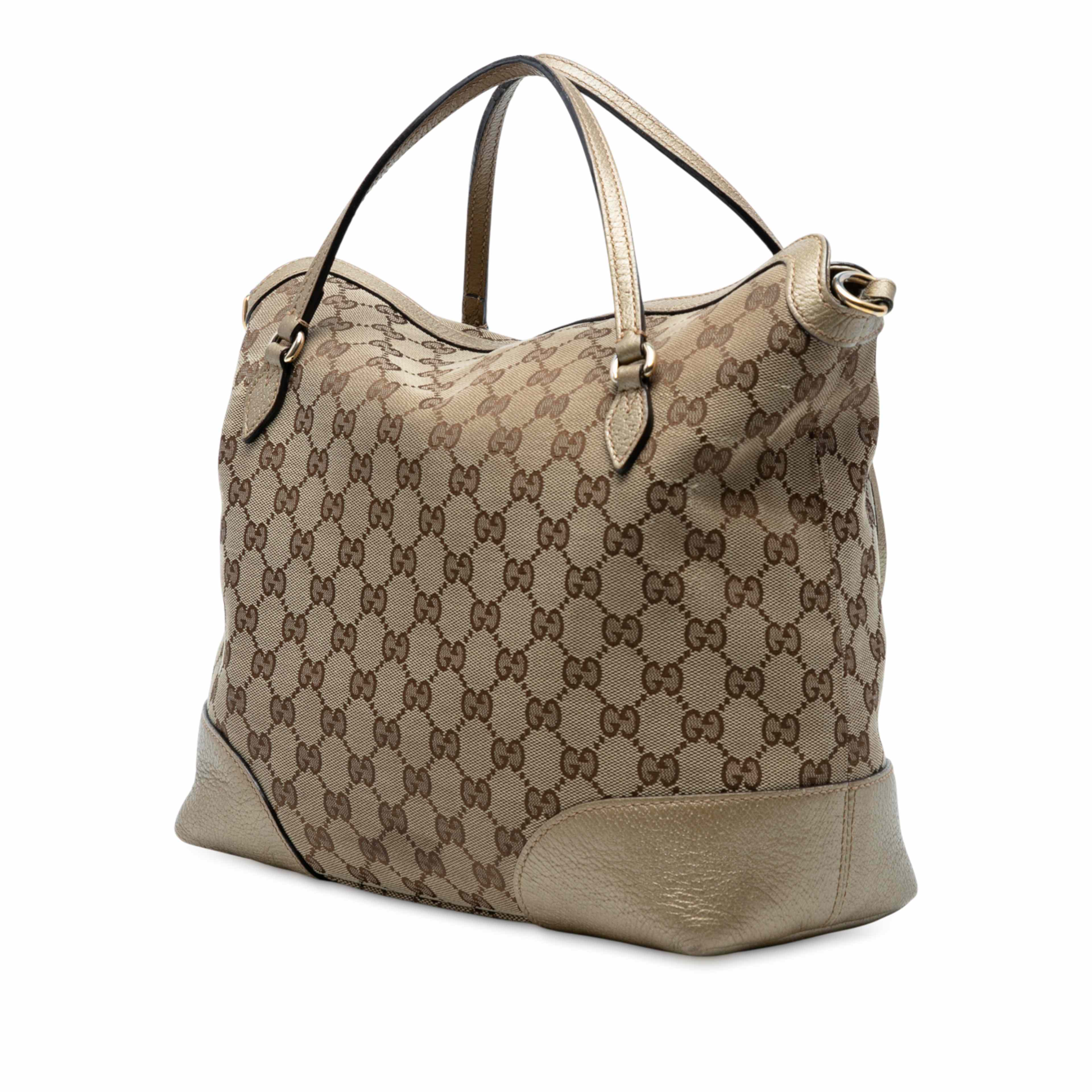 Gucci Medium Gg Canvas Bree Satchel, från Luxclusif, i färgen beige. Klicka för att öppna bilden i stort format