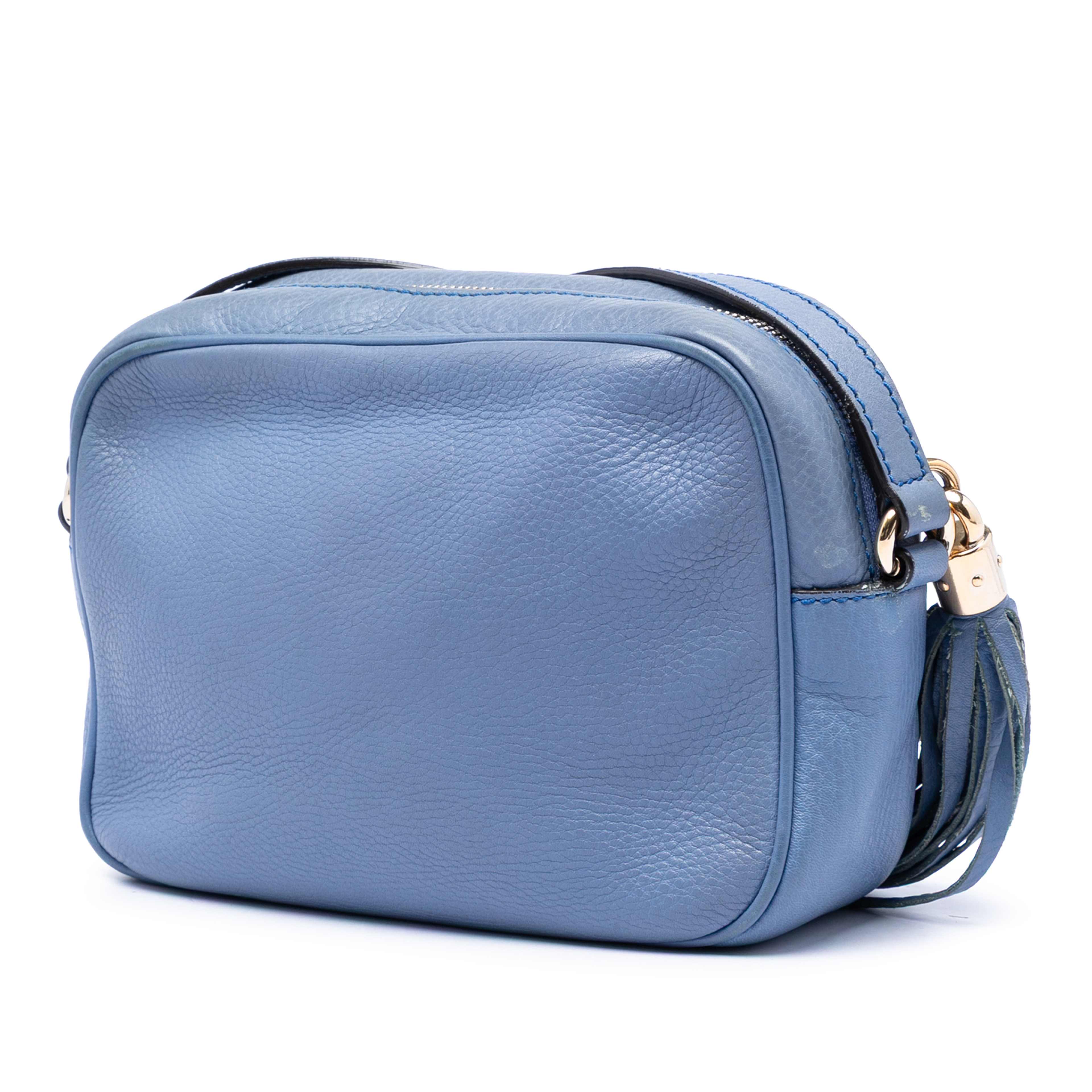 Gucci Calfskin Soho Disco Crossbody, från Luxclusif, i färgen blue. Klicka för att öppna bilden i stort format