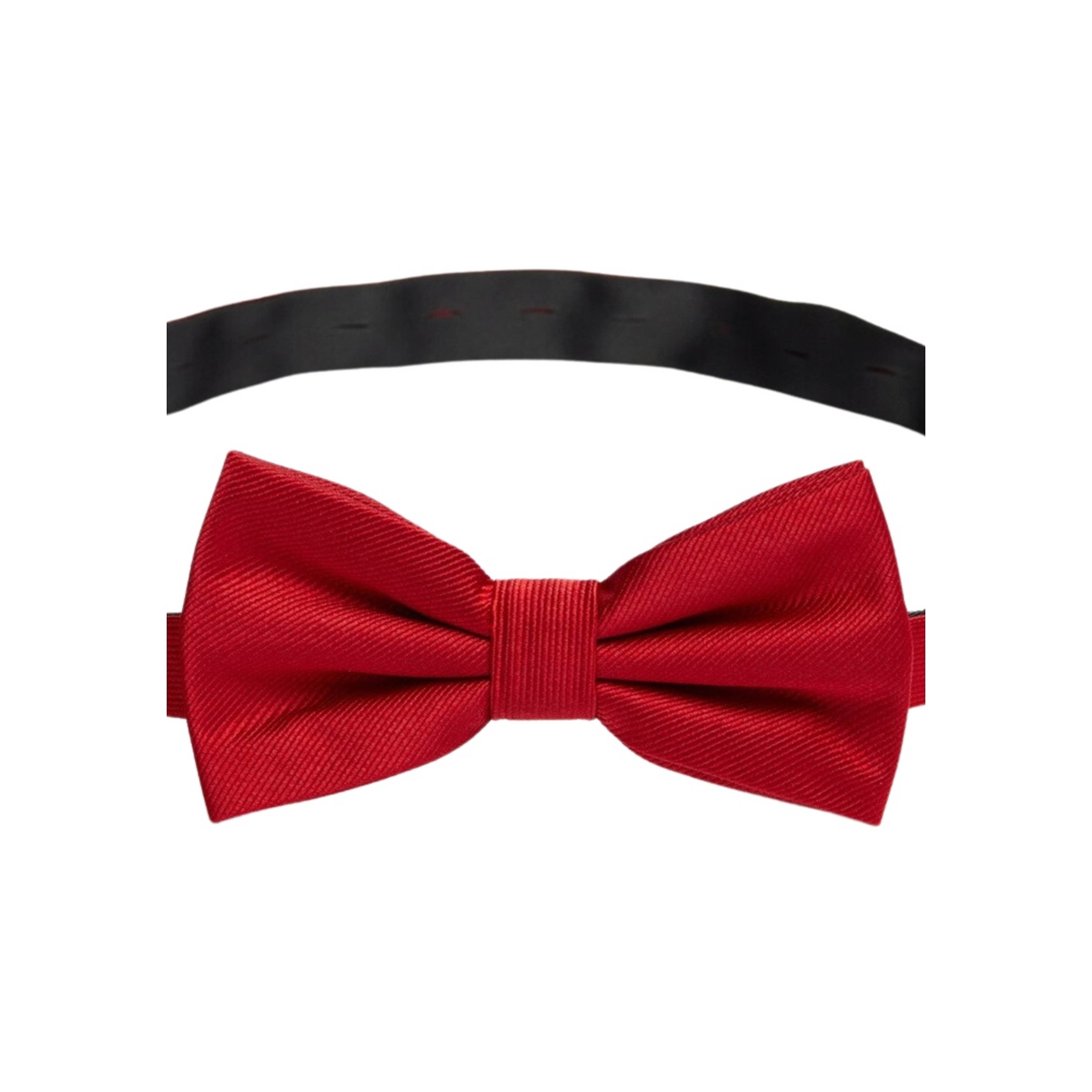 Silk Woven Rib Plain Pre Tied Bow Tie
