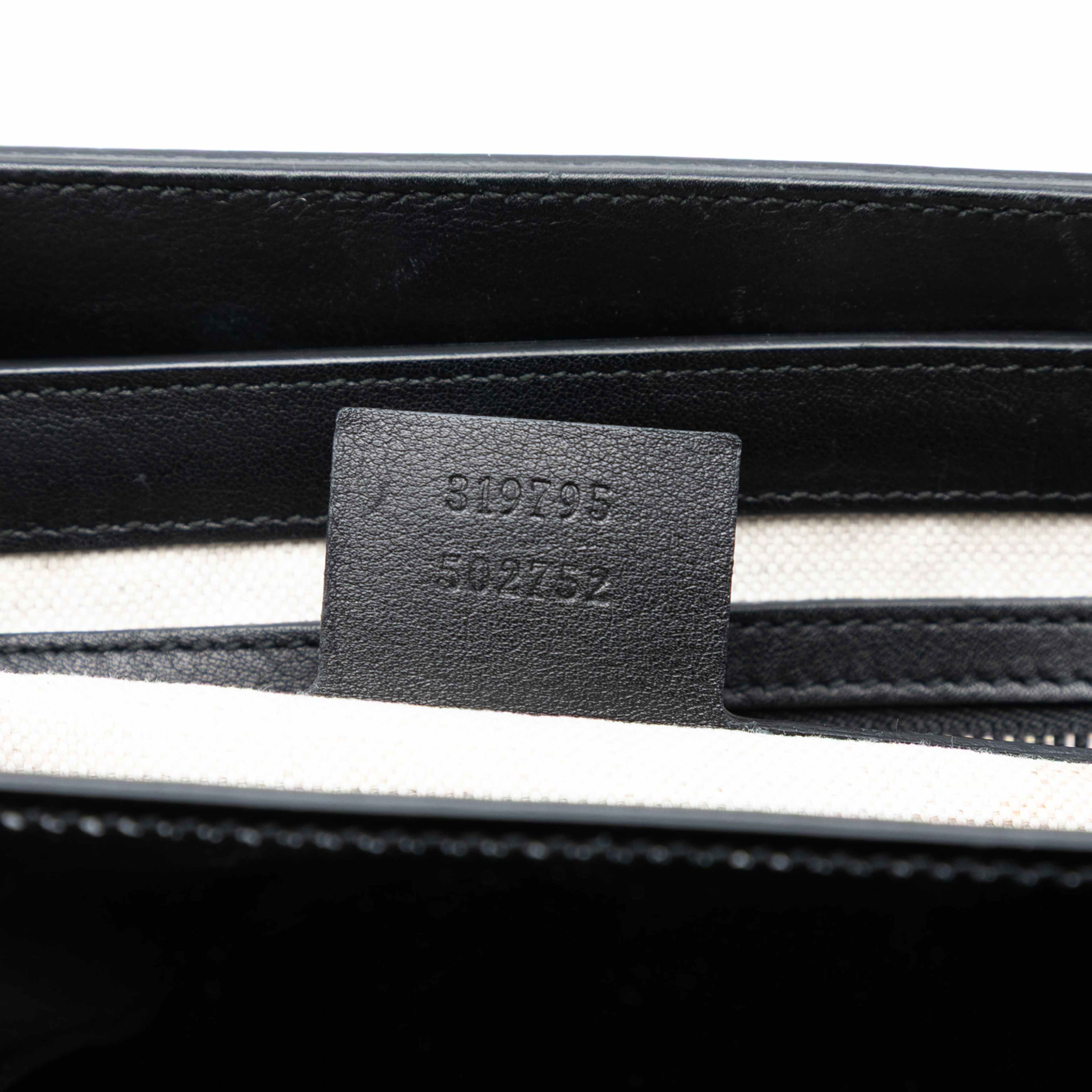 Gucci Patent Bright Bit Satchel, från Luxclusif, i färgen black. Klicka för att öppna bilden i stort format