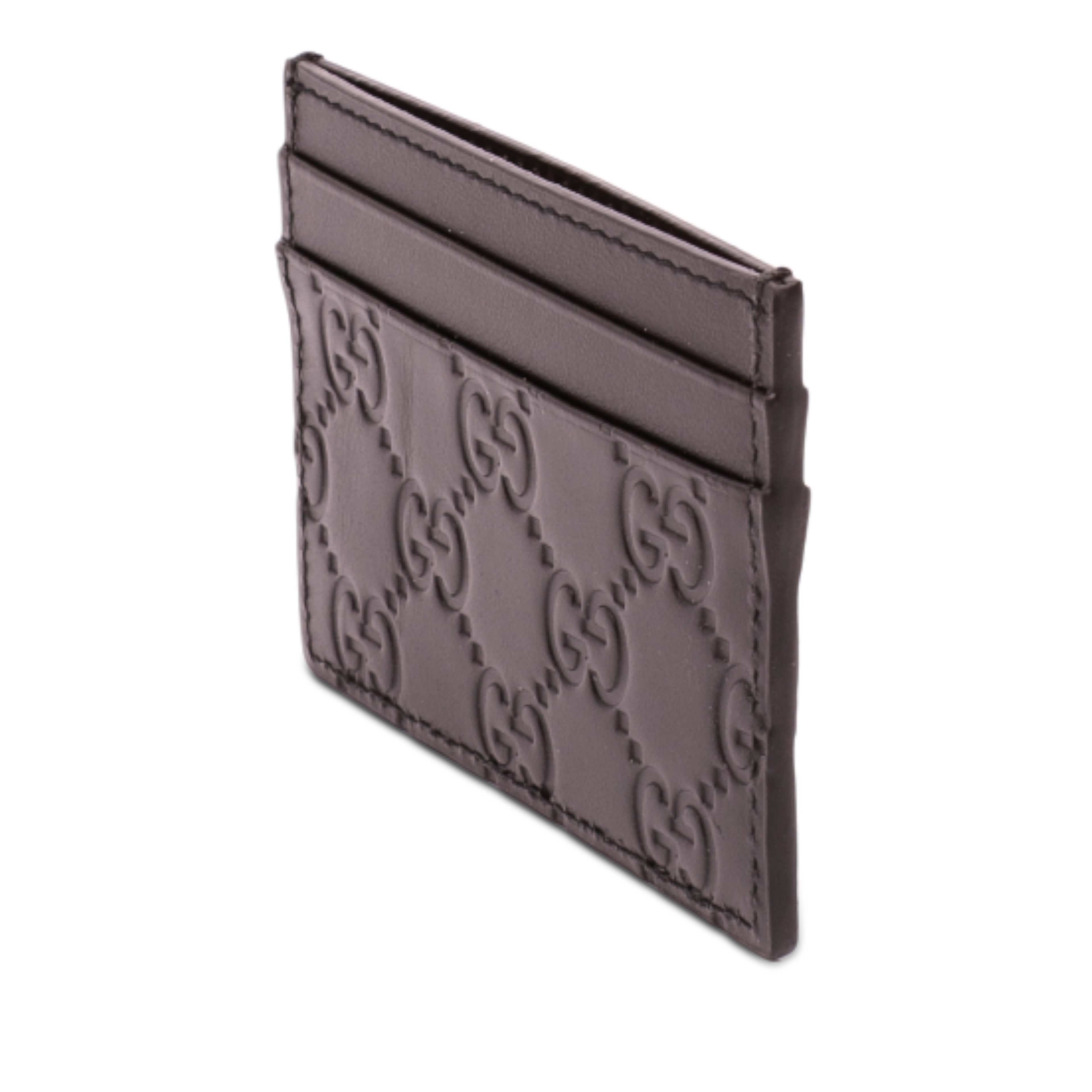 Gucci Guccissima Card Holder, från Luxclusif, i färgen black. Klicka för att öppna bilden i stort format